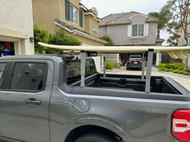 Ford Maverick Low budget bed rack installed on side bed rails IMG_3908