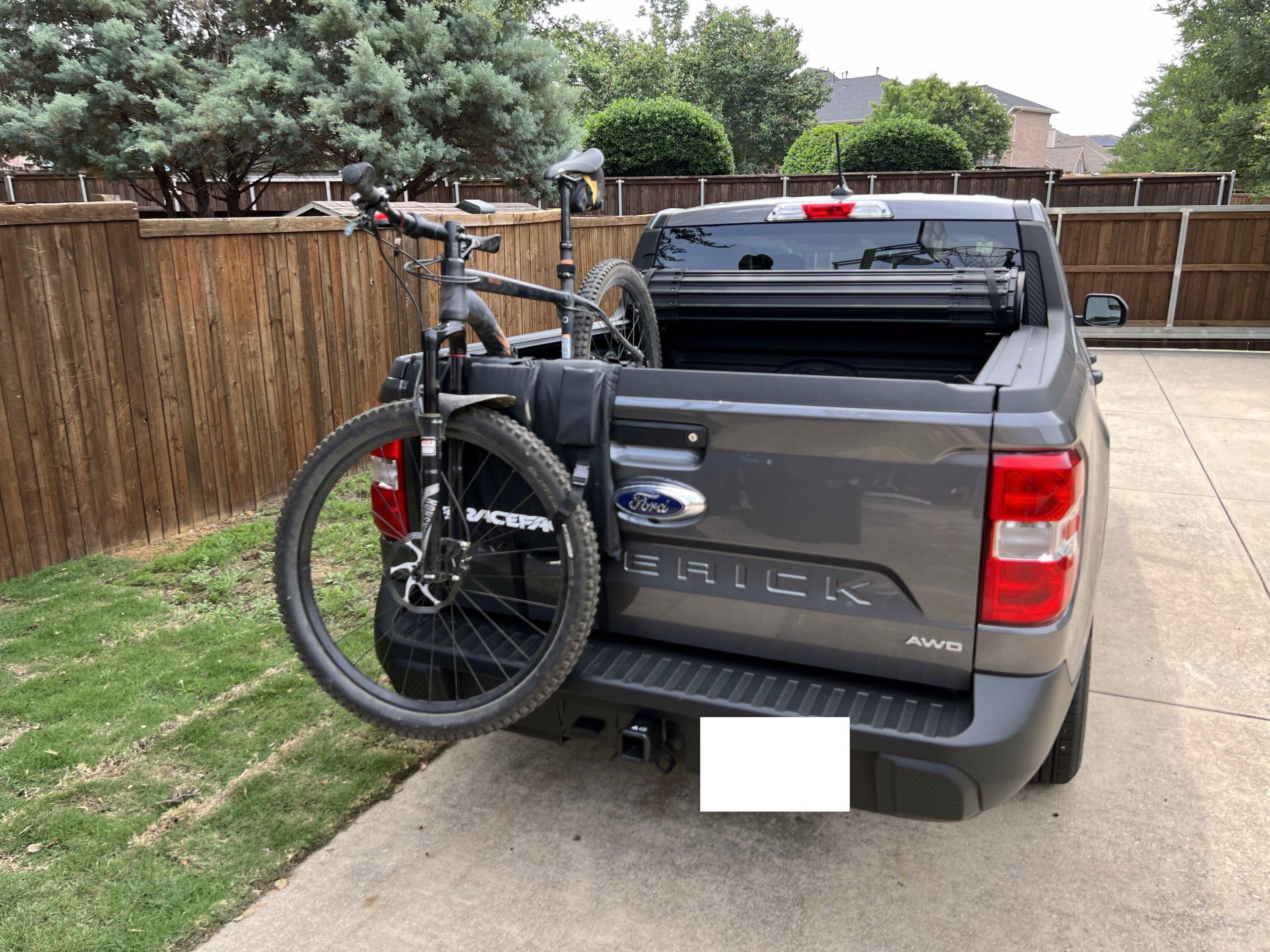 Ford Maverick Tailgate pad, single mountain bike, and hard roll-up tonneau - results IMG_4430.JPG