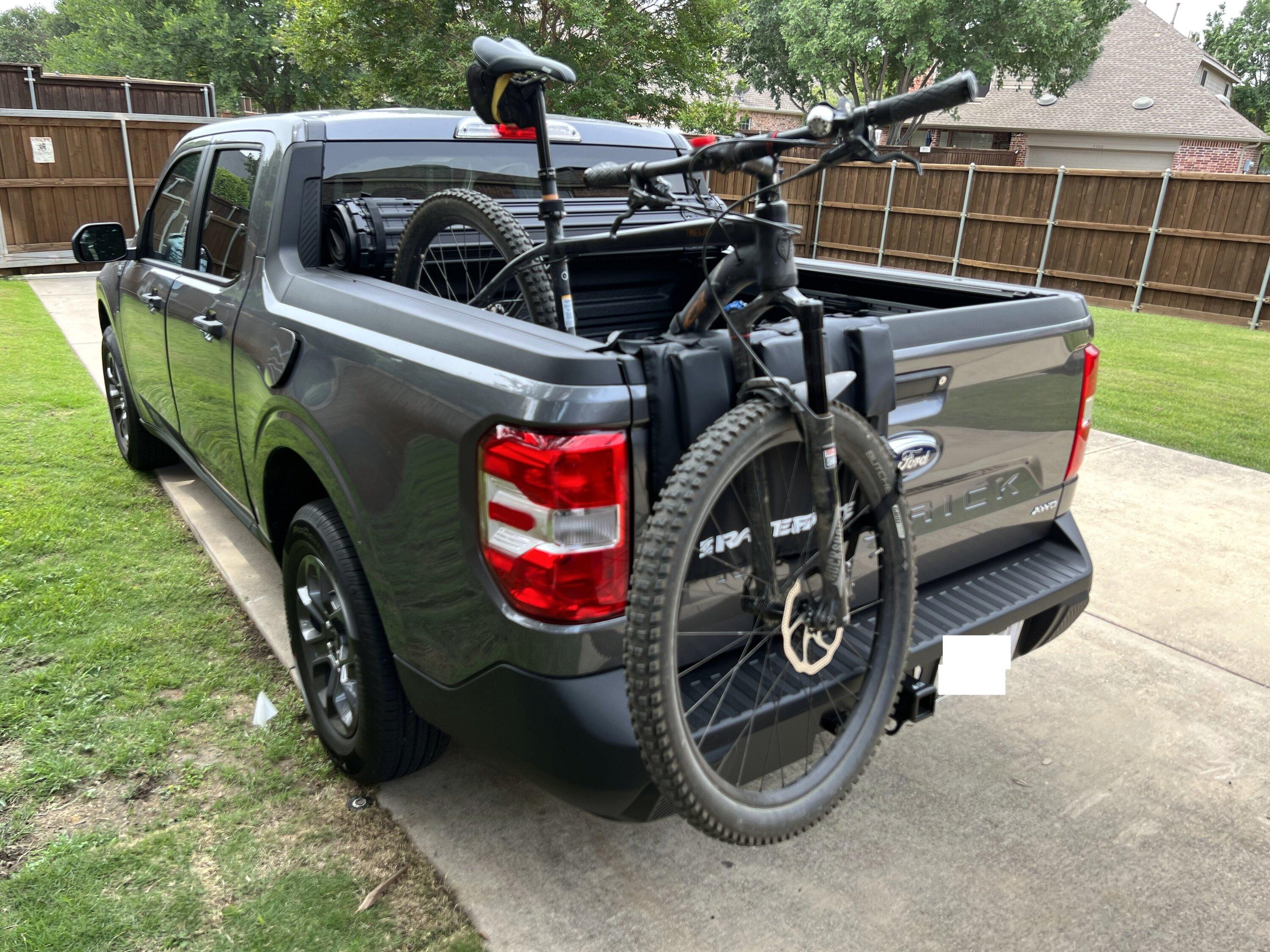 Ford Maverick Tailgate pad, single mountain bike, and hard roll-up tonneau - results IMG_4431.JPG