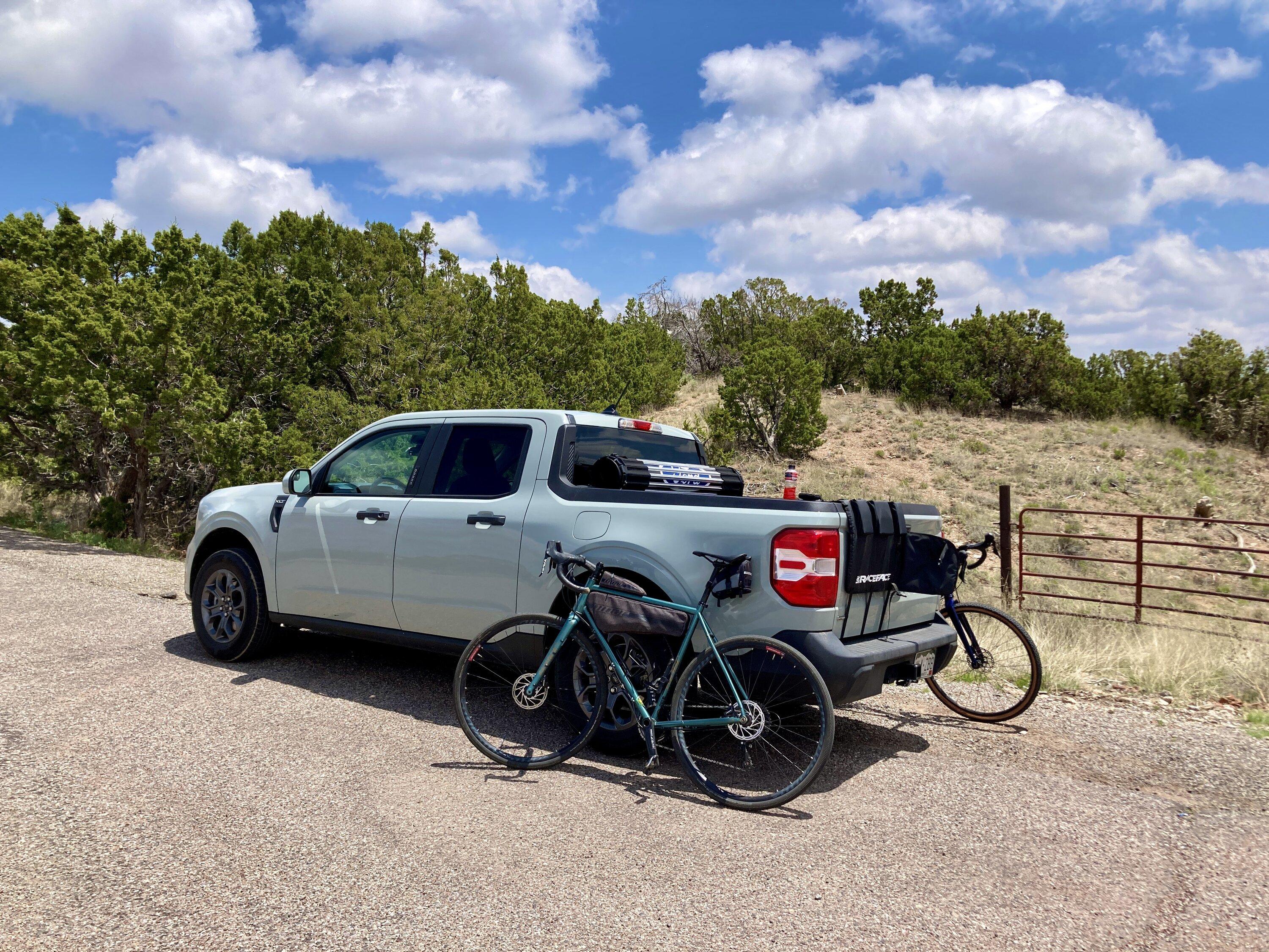 Ford Maverick Tailgate pad, single mountain bike, and hard roll-up tonneau - results IMG_4683