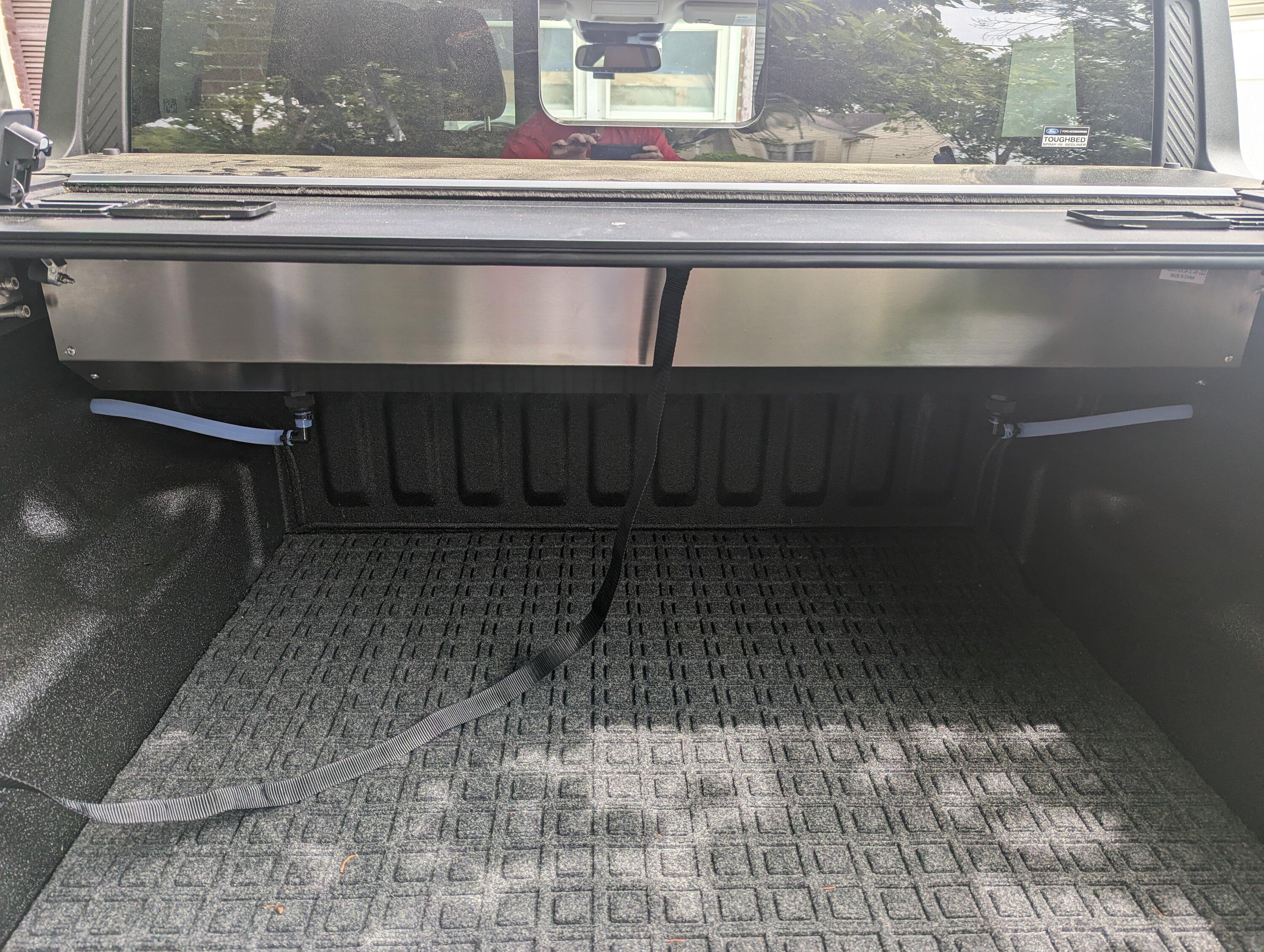 Ford Maverick Simple Tonneau Drain Tube Modification Elbows on Tonneau