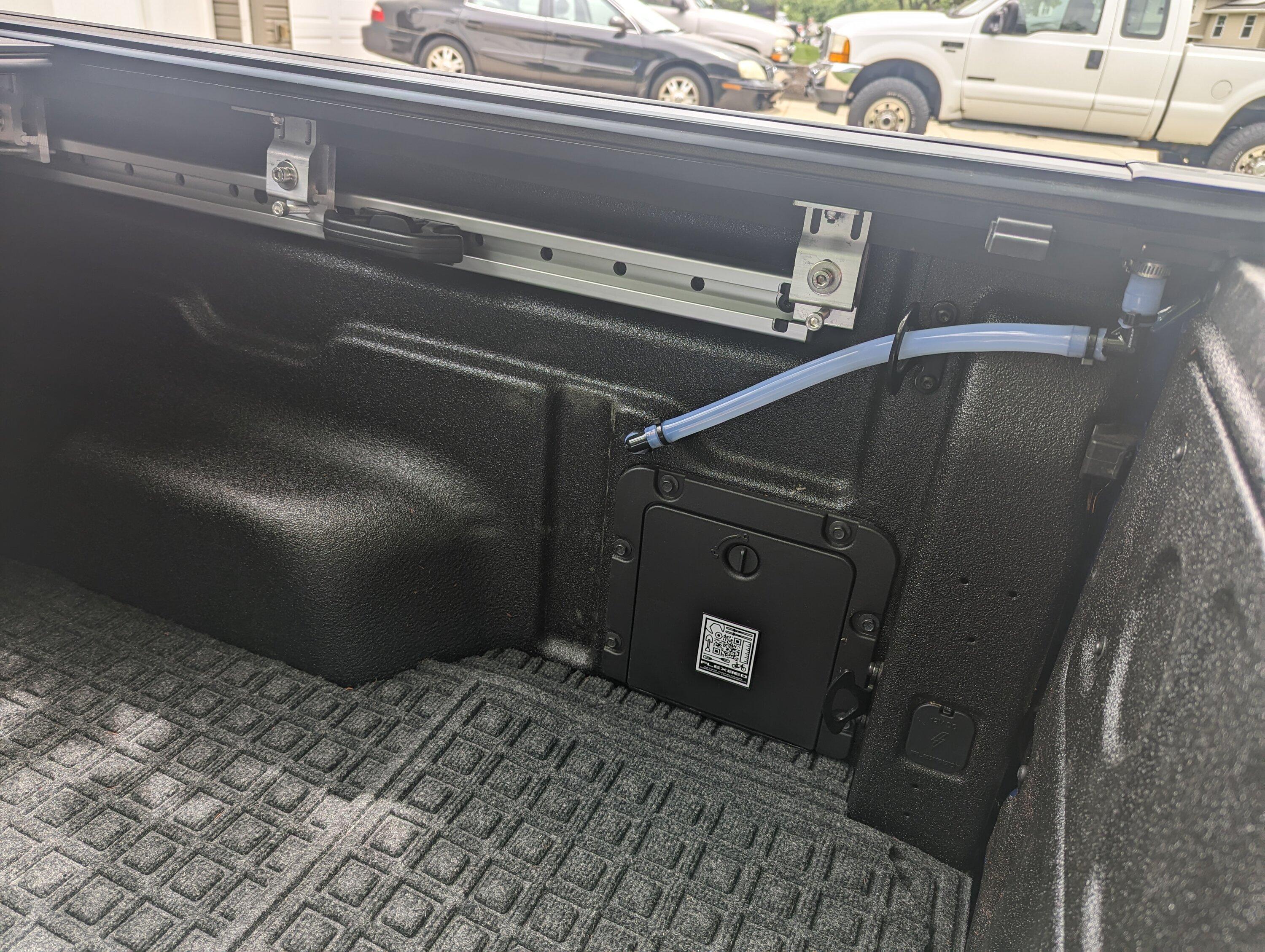 Ford Maverick Simple Tonneau Drain Tube Modification Elbows on Rail