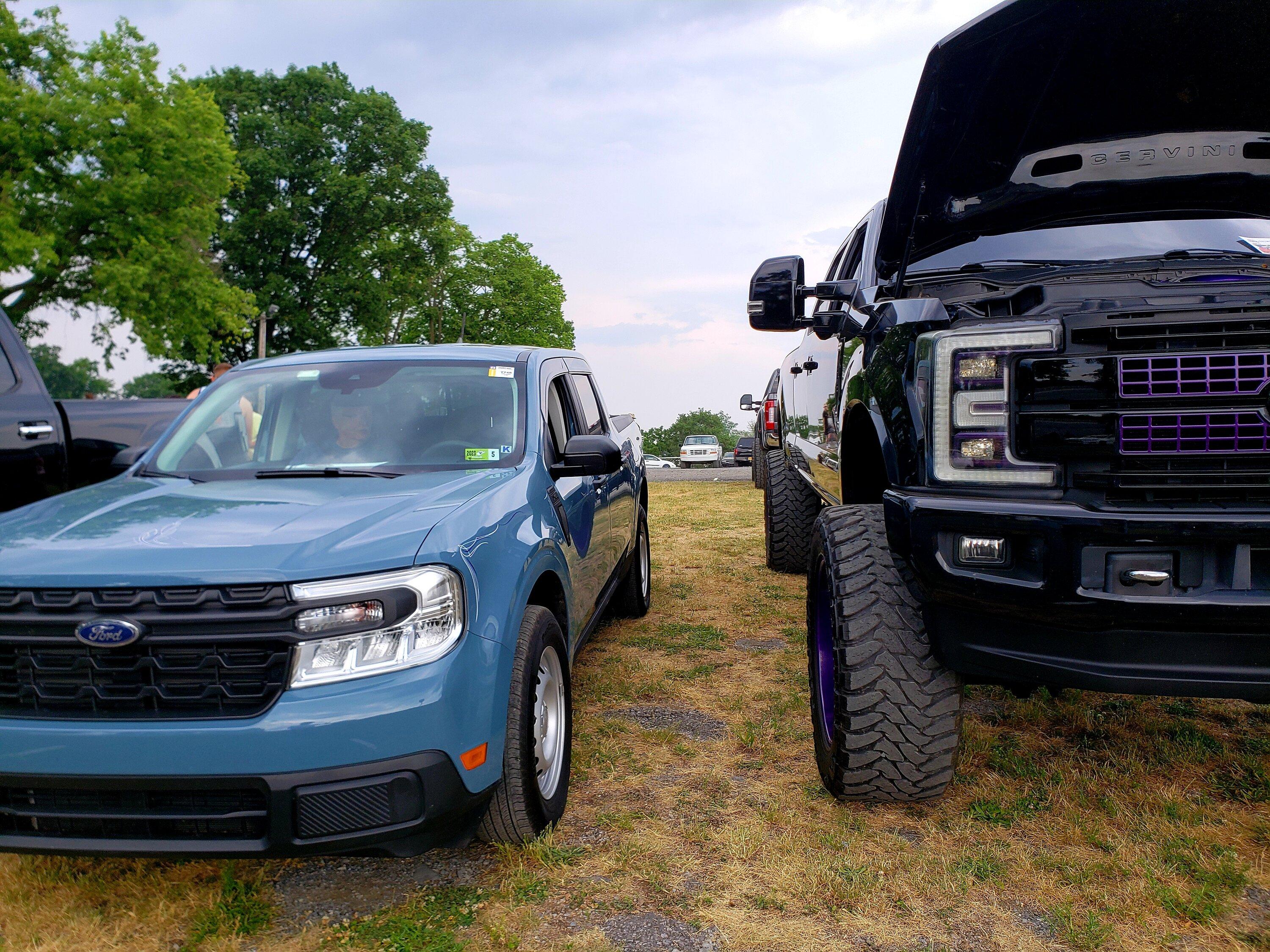 Ford Maverick Post your Maverick next to ridiculously large trucks - photos thread 20230603_172553