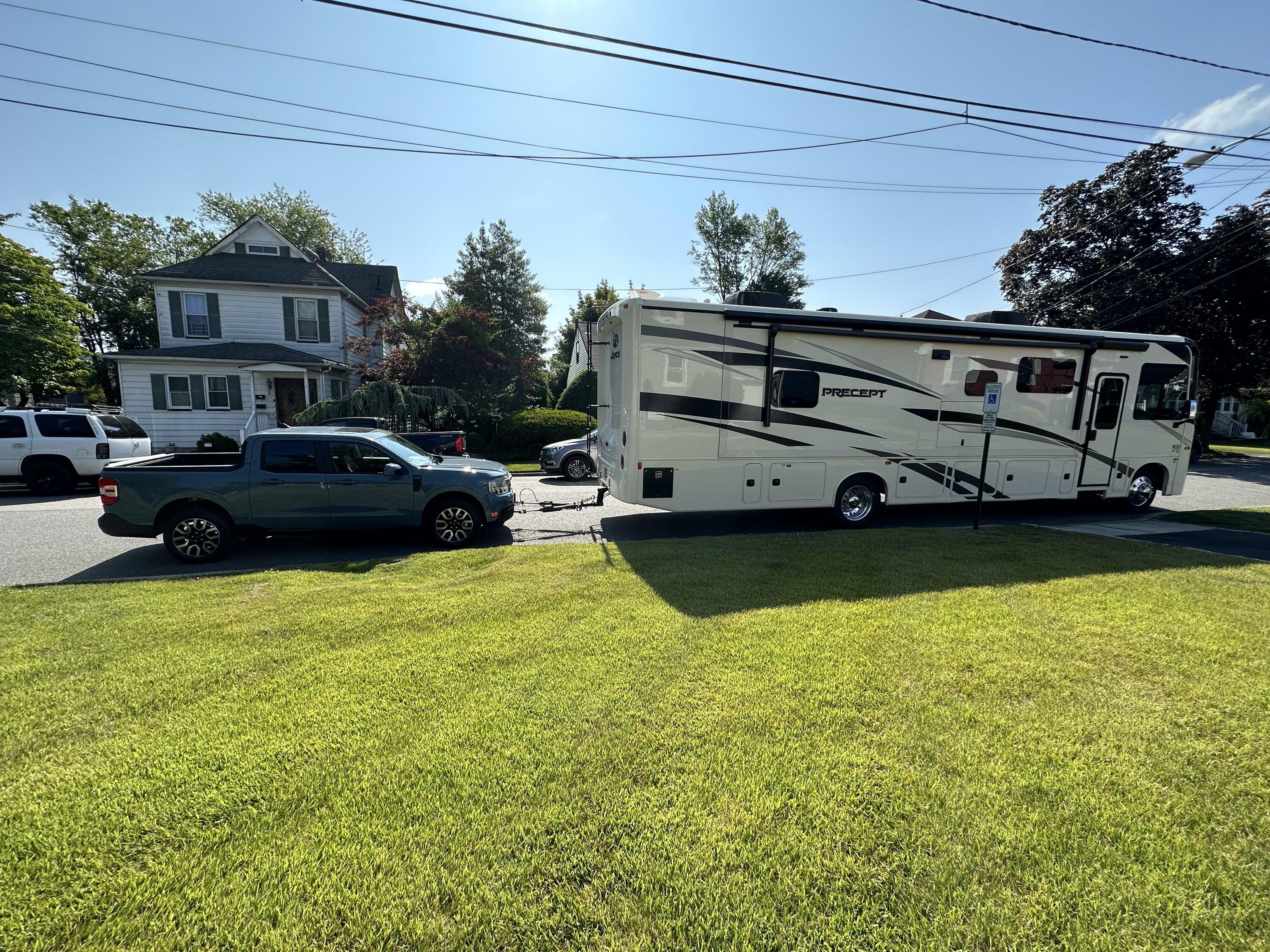 Ford Maverick First Flat Tow Behind the Motorhome RV IMG_7144