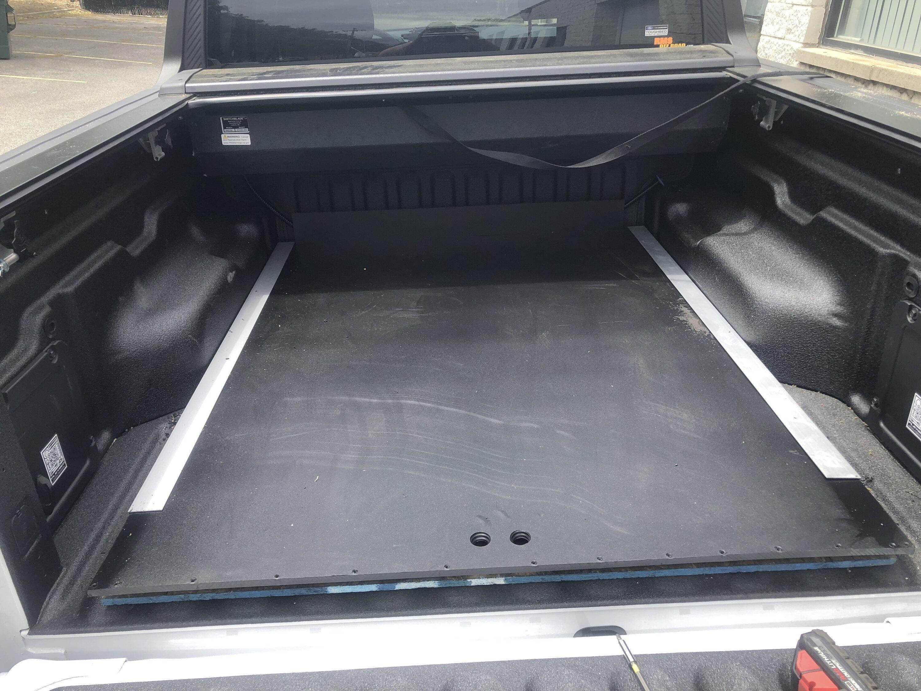 Ford Maverick DIY bed slide using conveyer rollers IMG_2391