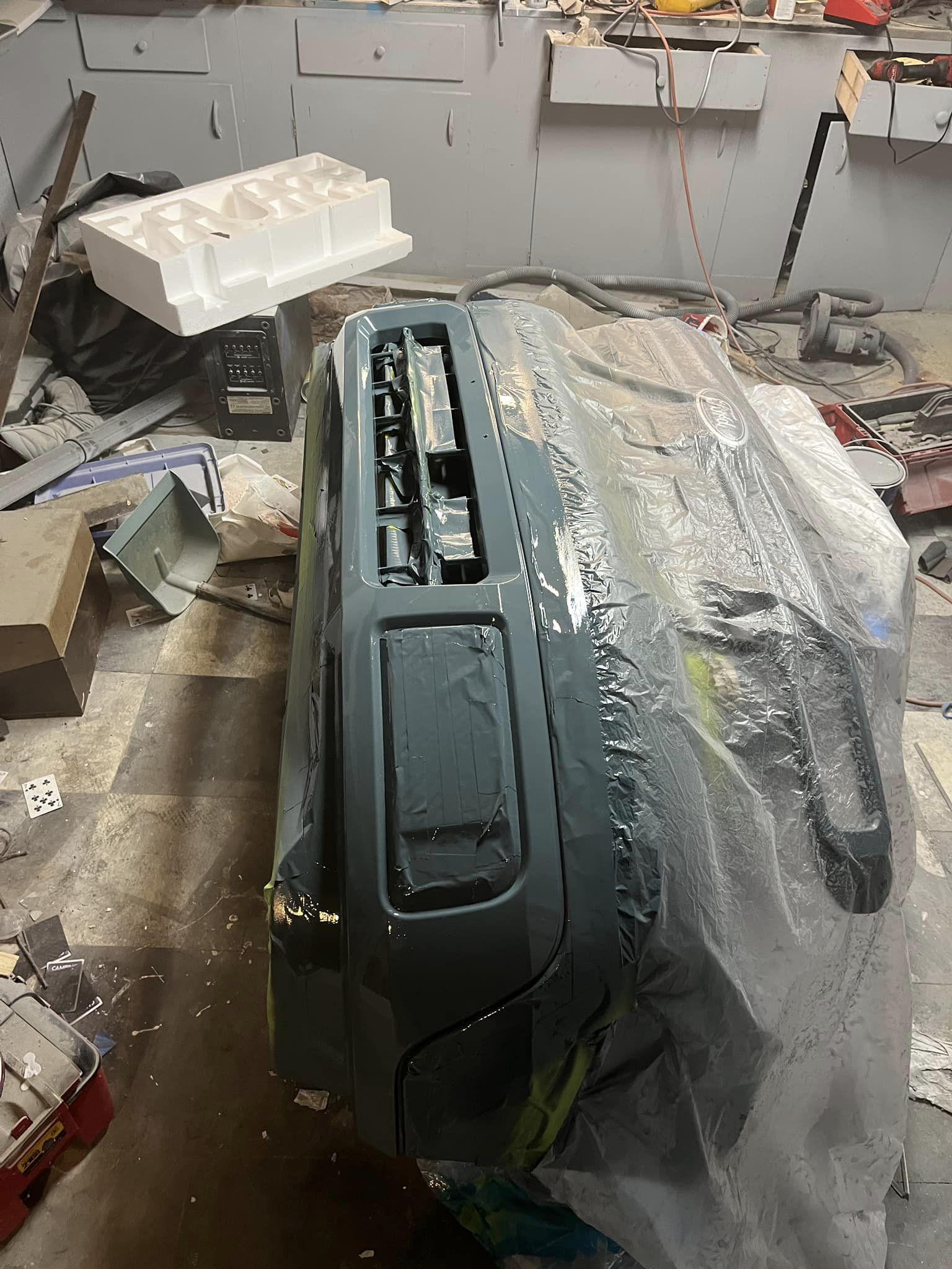 Ford Maverick Bmavel's lowered Area 51 XL 4k tow build bottom paint wet