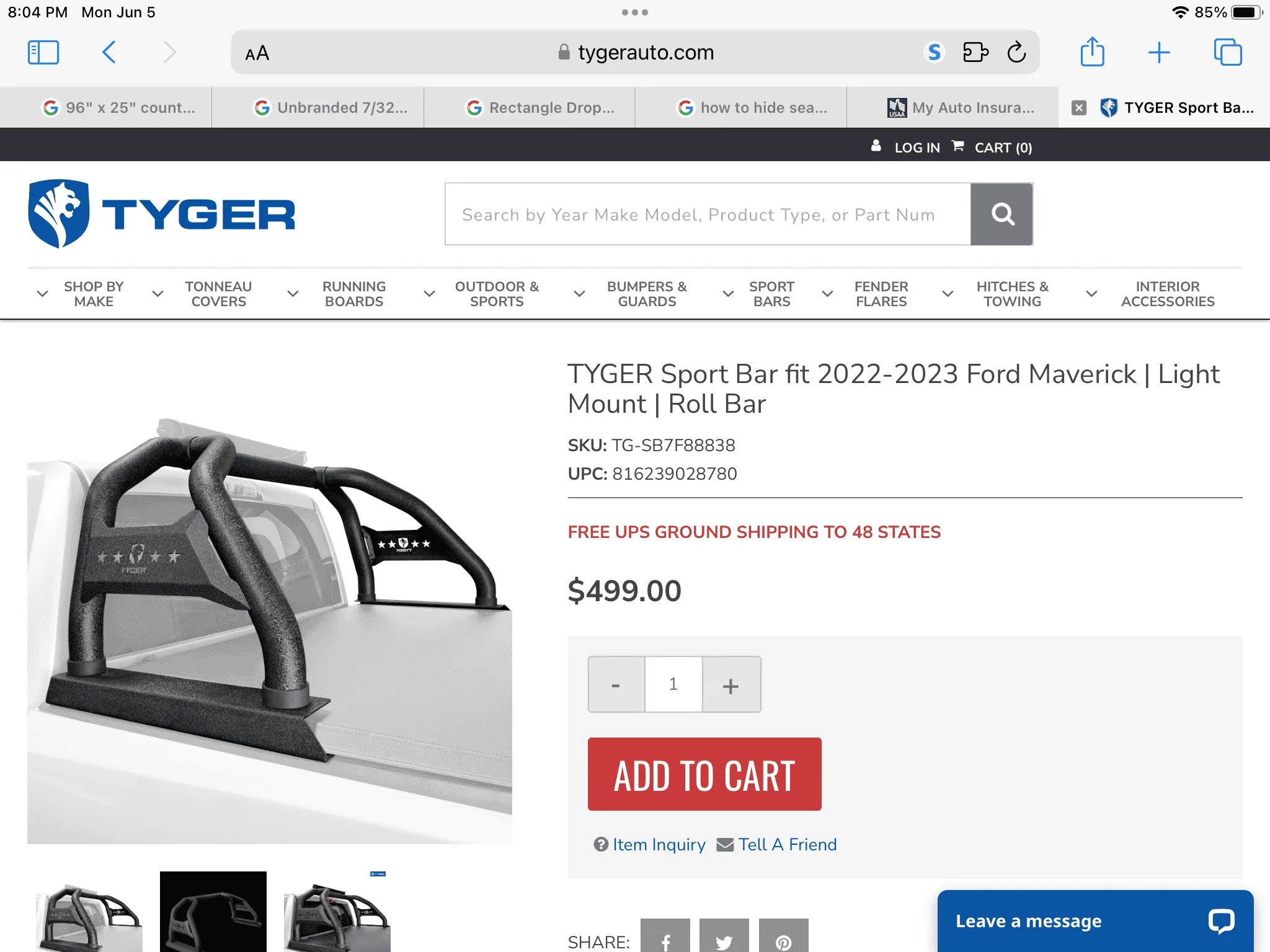 Ford Maverick Has anyone installed the Tyger sports bar? 047E4B48-4A2A-4FEC-A45E-401FD858D39E