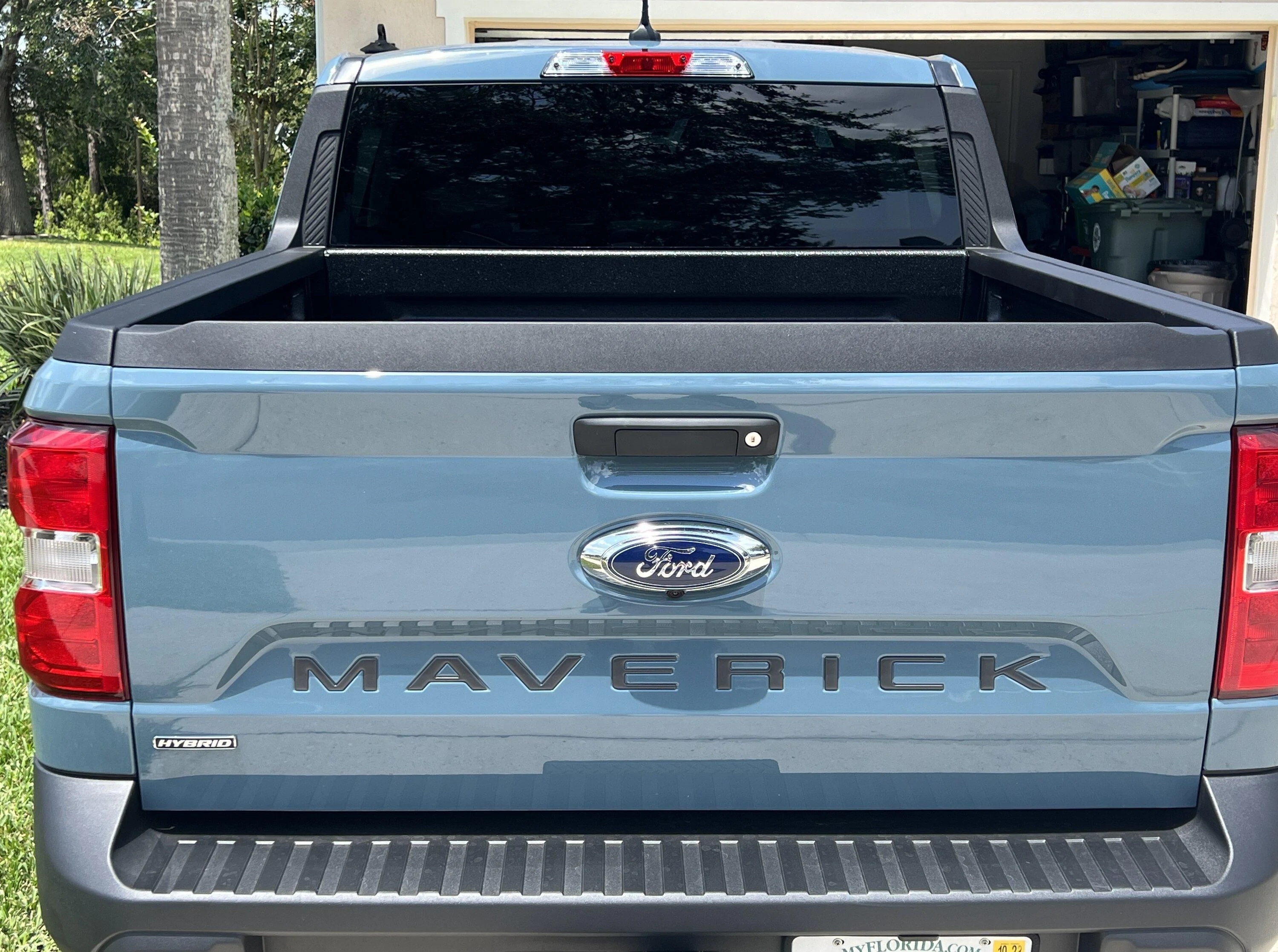 Ford Maverick Tailgate letters on Alto Blue IMG_3228