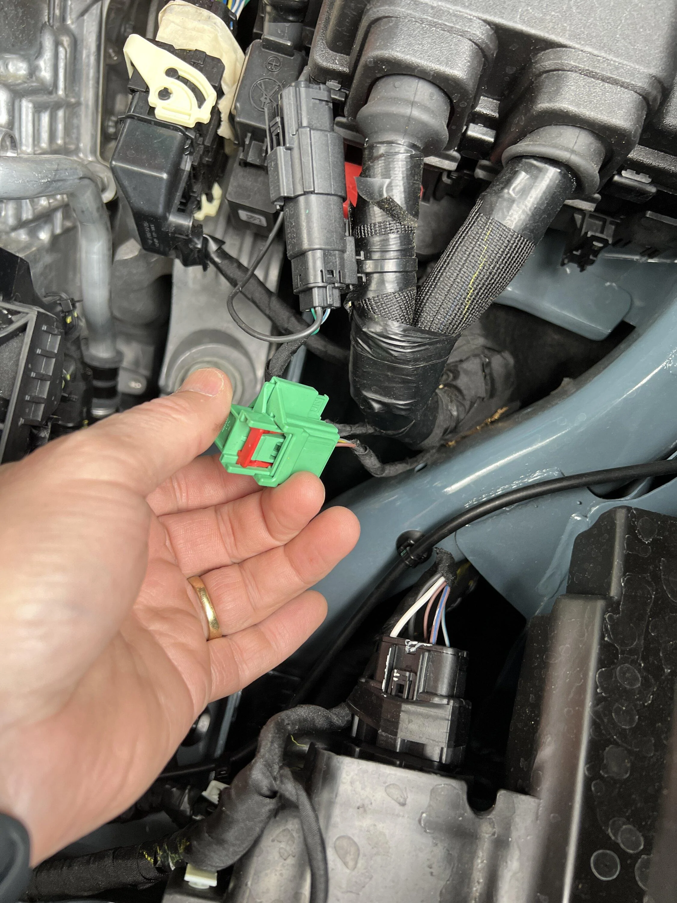 Ford Maverick Mystery green plug on the driver side IMG_2459