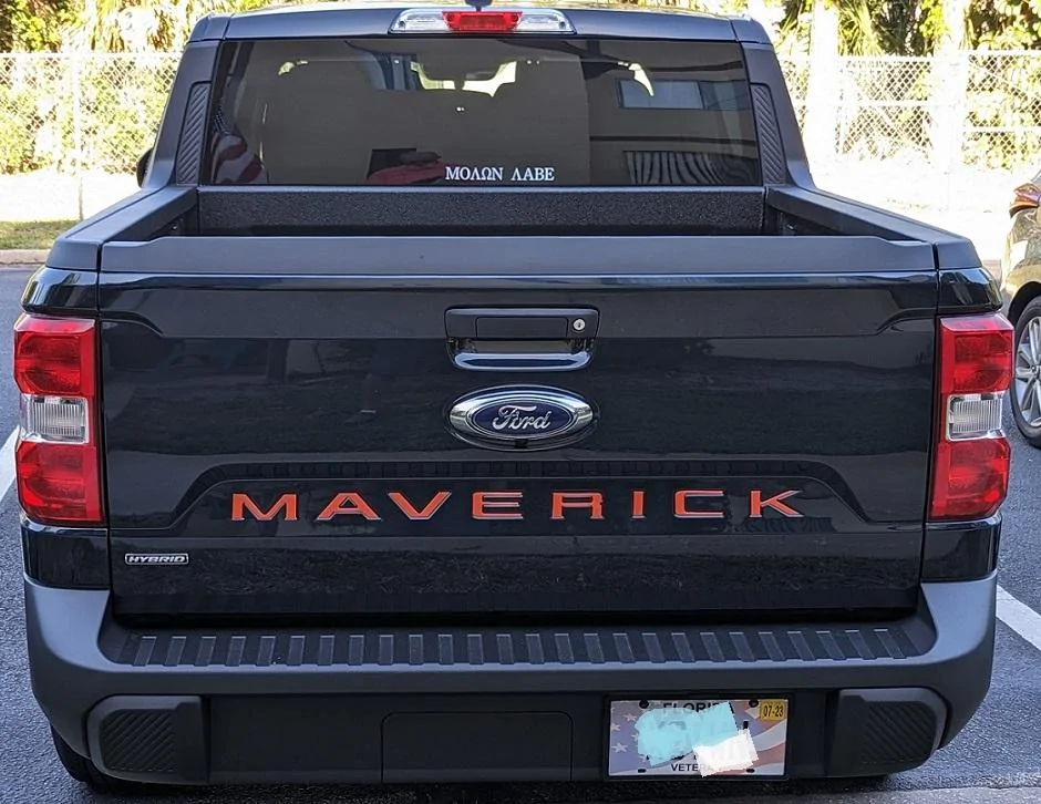 Ford Maverick Tailgate lettering for Black XL Decals 2023