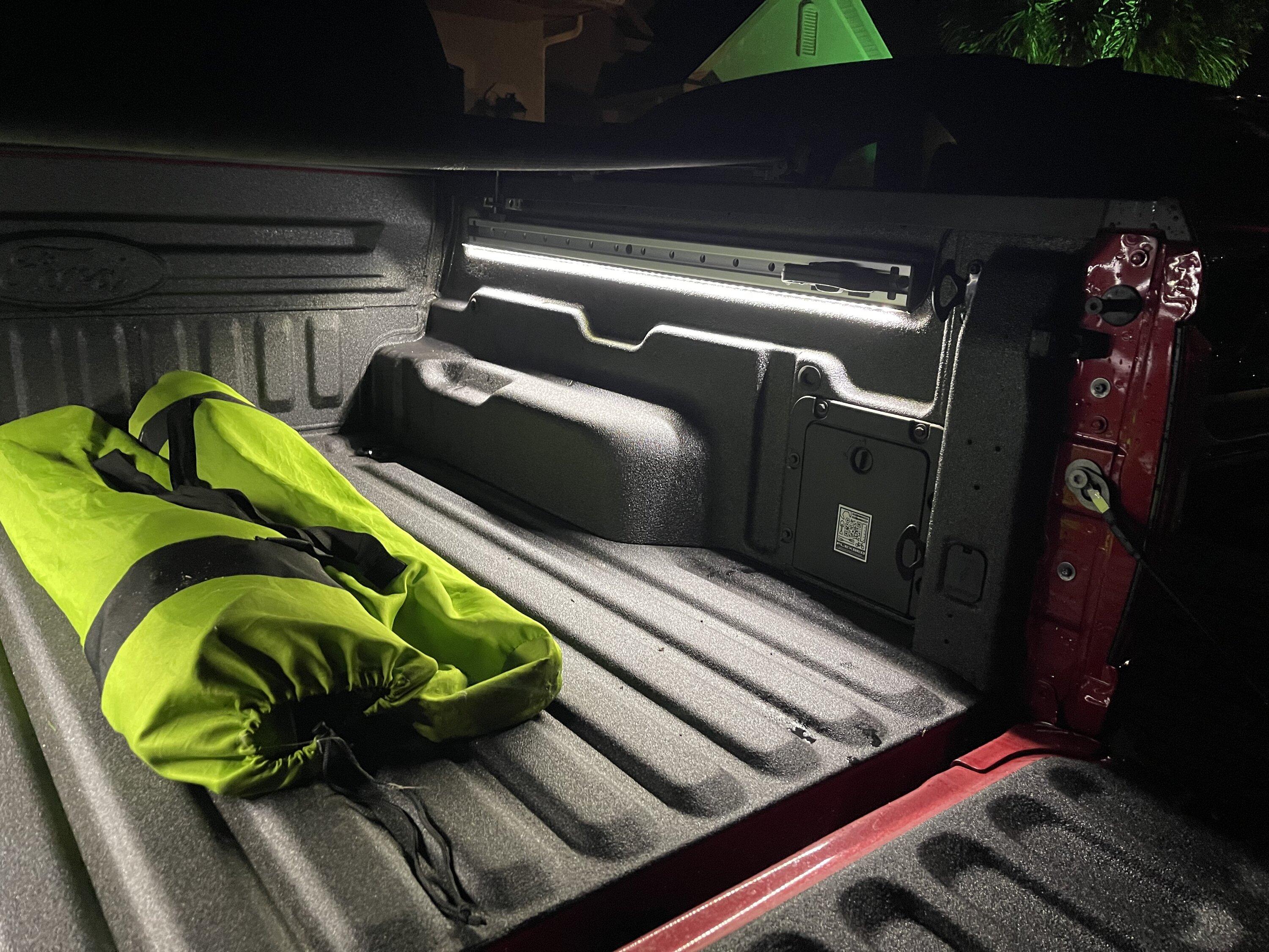 Ford Maverick NiLight 60” LED bed light kit installed with tailgate magnetic switch IMG_6073