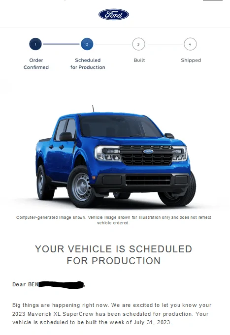 Ford Maverick 📬 6/15/23 Scheduling Email Received Group [EMAILS NOW ARRIVING!] mav