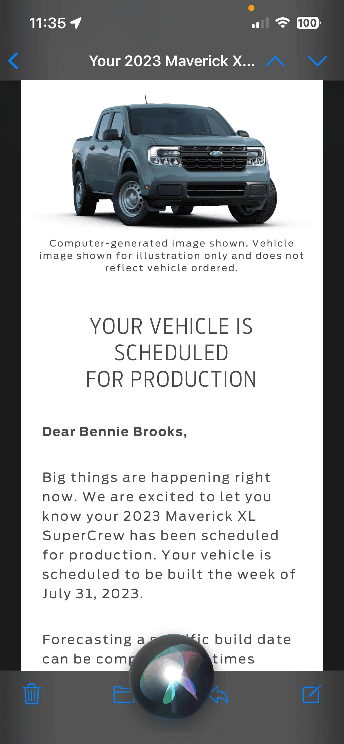 Ford Maverick 📬 6/15/23 Scheduling Email Received Group [EMAILS NOW ARRIVING!] IMG_8155
