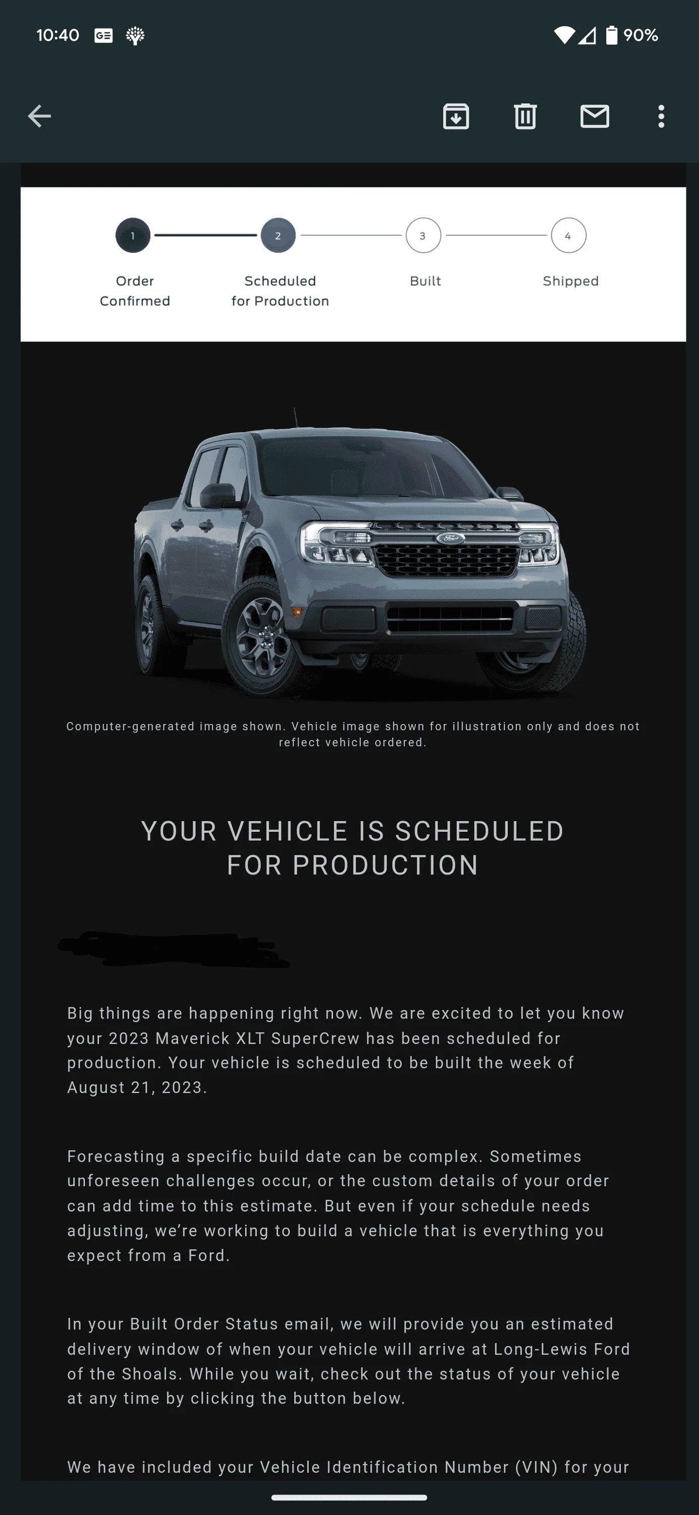 Ford Maverick 📬 6/15/23 Scheduling Email Received Group [EMAILS NOW ARRIVING!] Screenshot_20230615-104026~2