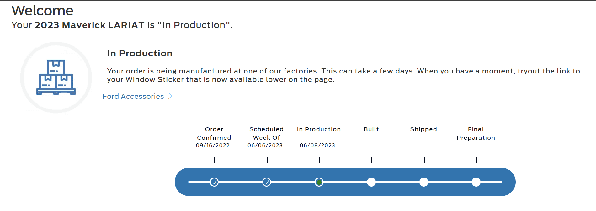 Ford Maverick 45 Day Email of Production Delay but Modules have "Popped" already 1686860248214