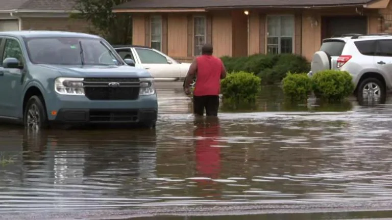 Ford Maverick Maverick wading in Pensacola, Florida flood