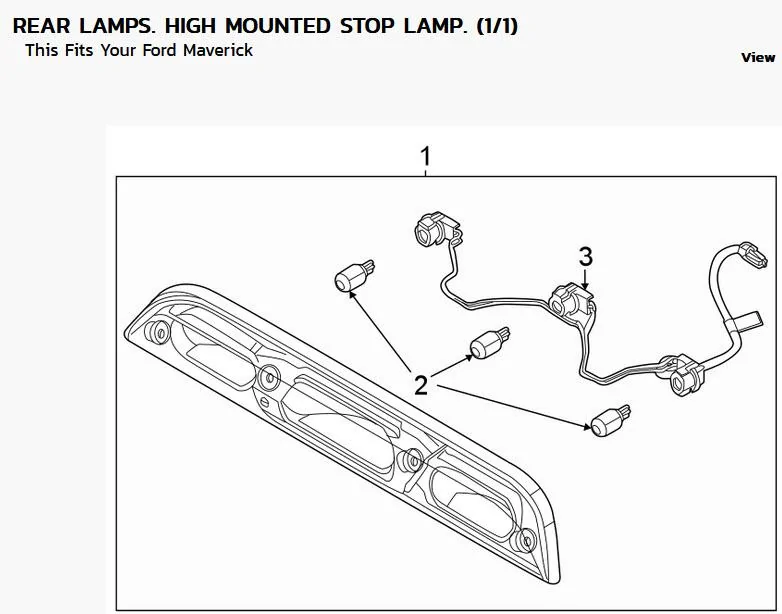 Ford Maverick Third brake light same as an F-150? Rear Lamps. High Mounted Stop Lam