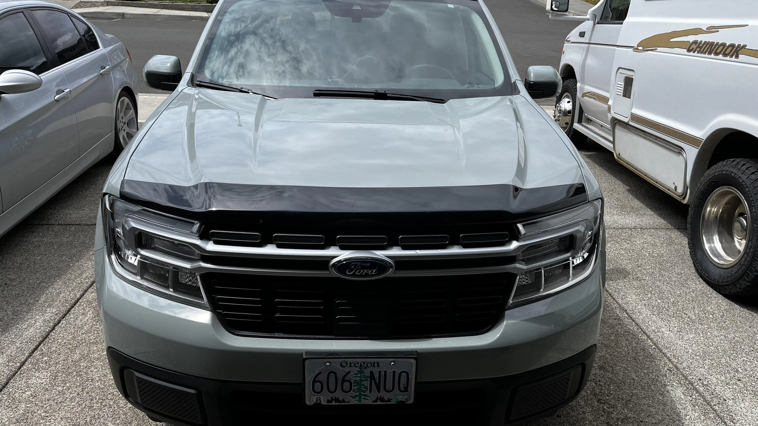 Ford Maverick Installed Ford Accessory Window Visors and Hood Deflector IMG_0067