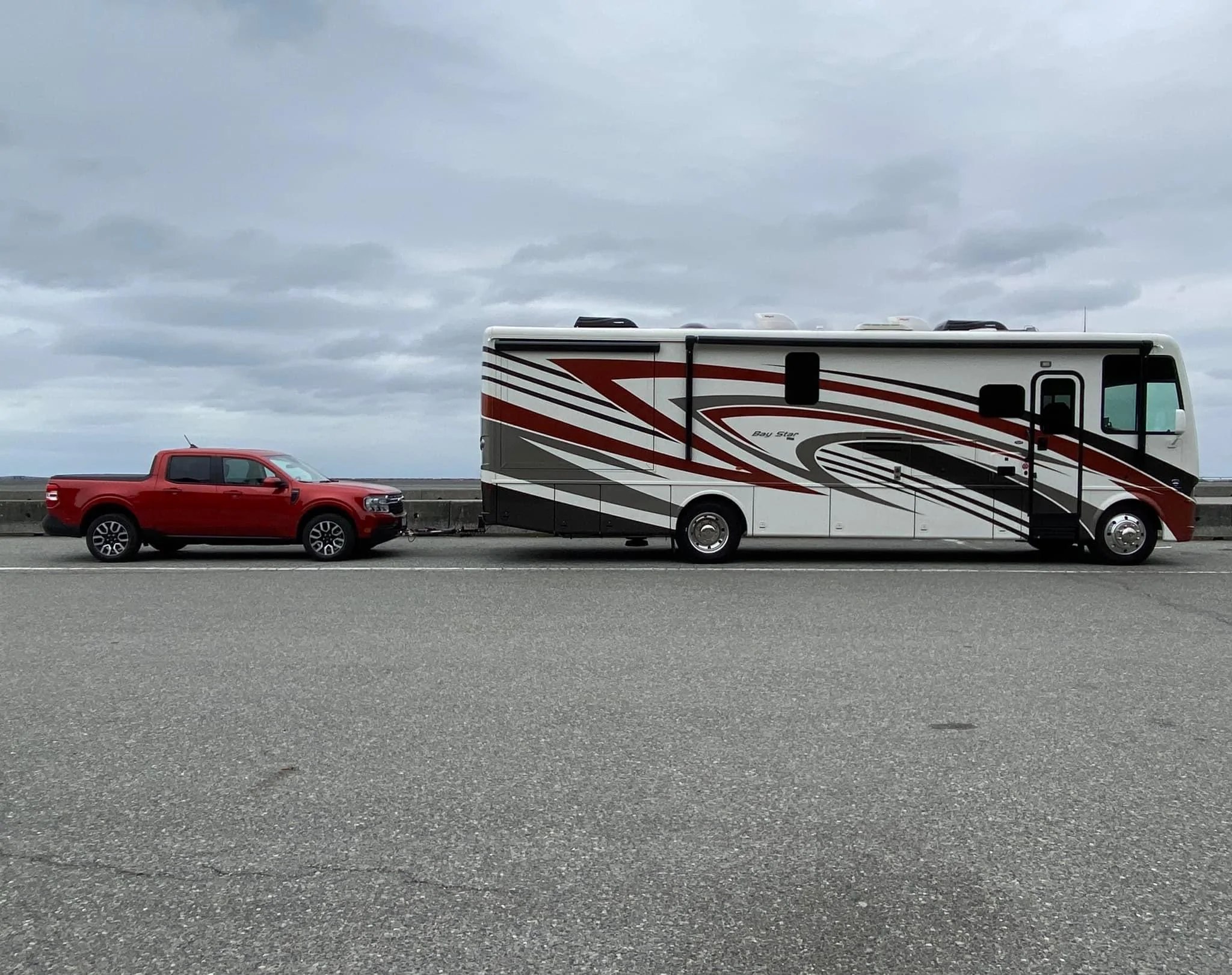 Ford Maverick First Flat Tow Behind the Motorhome RV IMG_0435