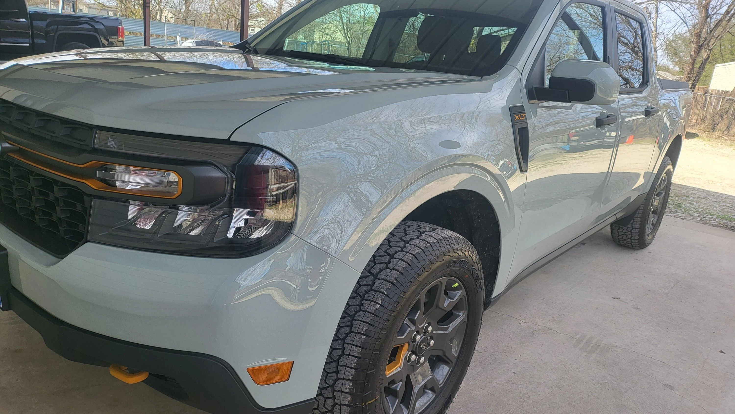 Ford Maverick Tremor with Ford hood scoop and Bushwacker fender flares 20230212_112351
