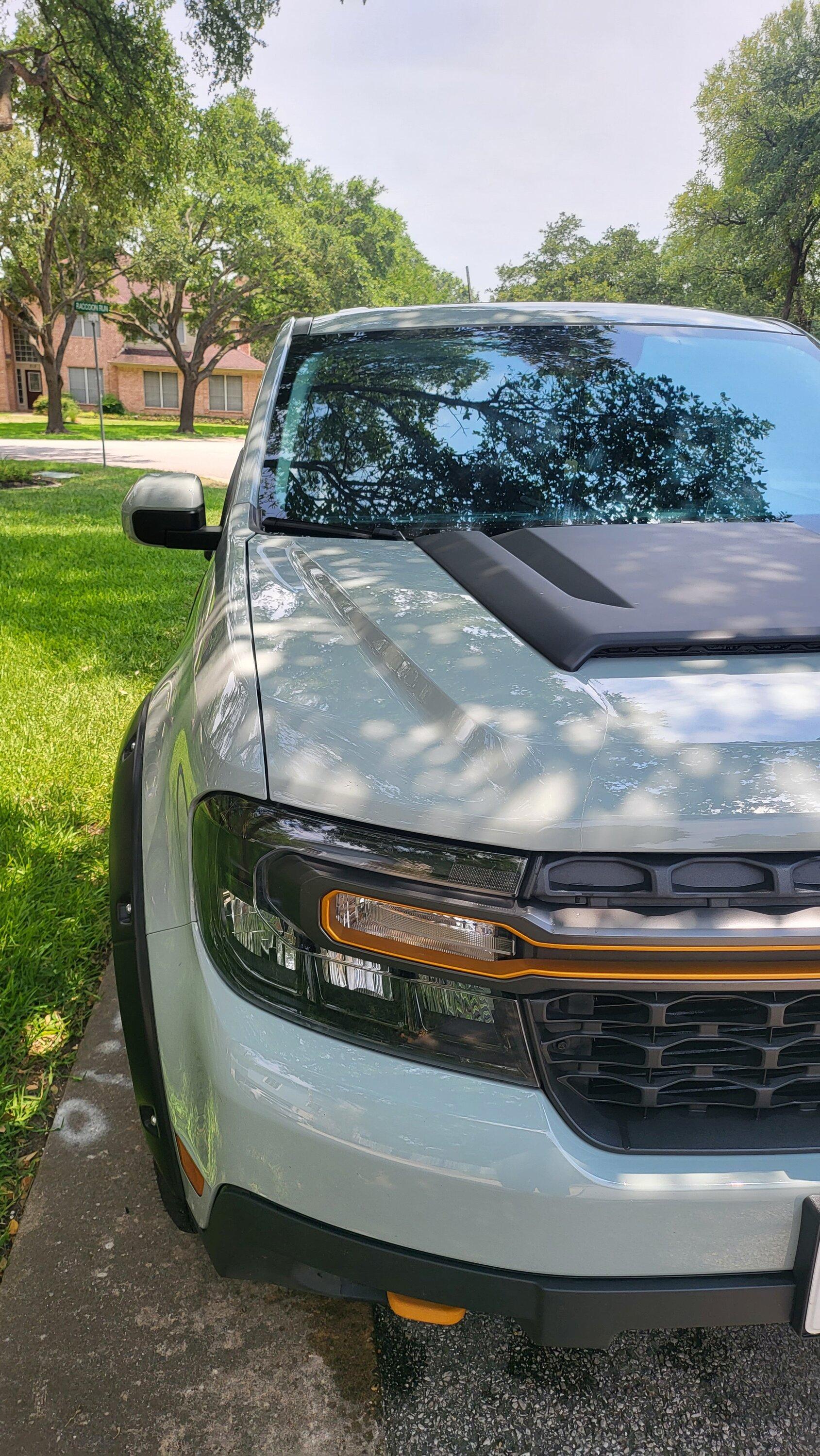 Ford Maverick Tremor with Ford hood scoop and Bushwacker fender flares 20230617_144658