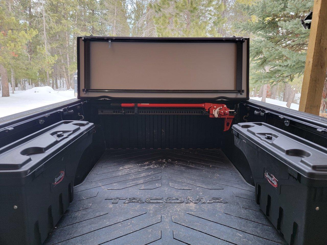 Ford Maverick Installed ring tie down anchors in bed 010