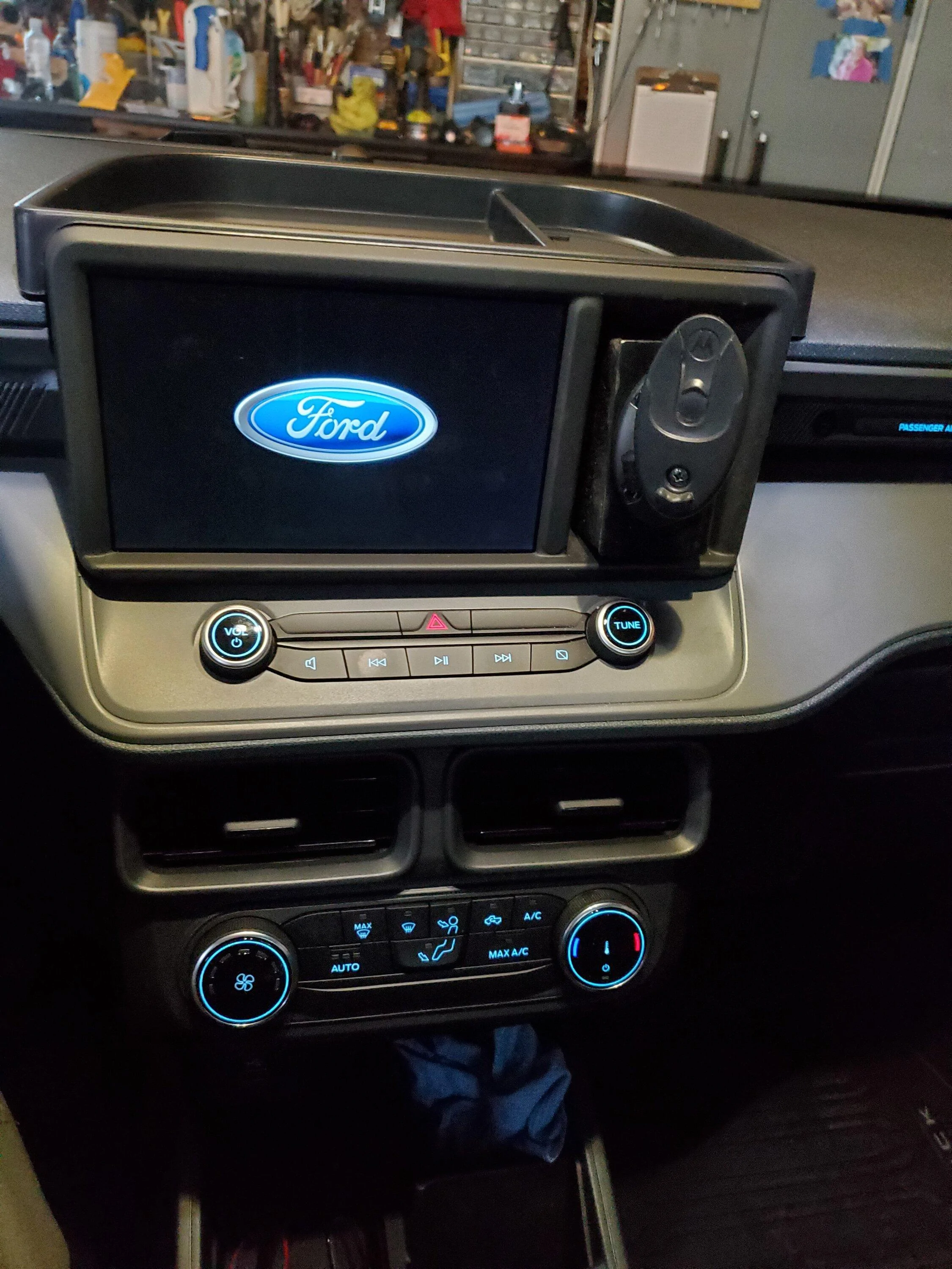 Ford Maverick Phone holder hack.  Tacky hack but a hack..... and its done and I used materials that I had laying around 20230622_185222