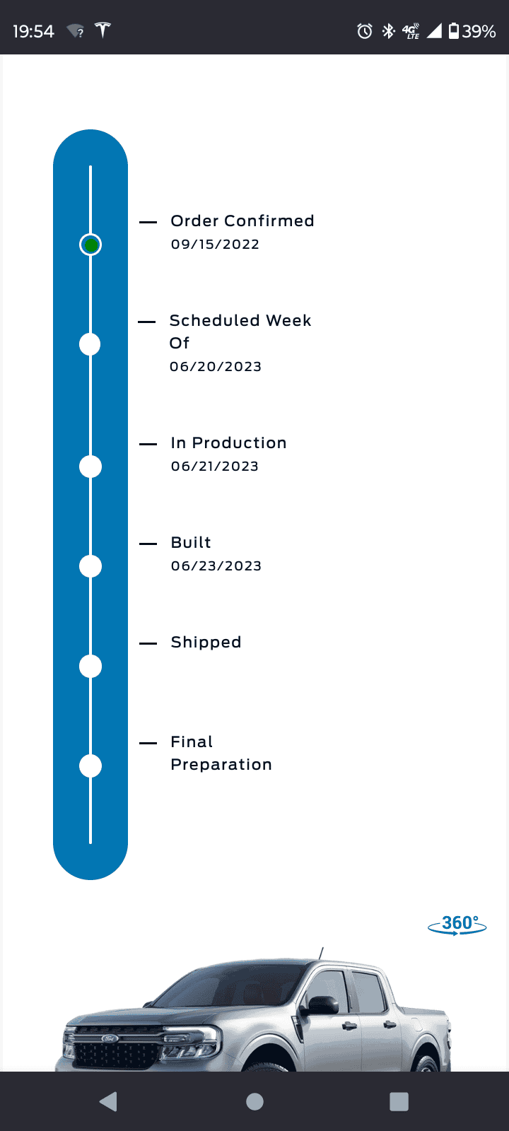 Ford Maverick Is this normal on Ford Order Tracking Page? Screenshot_20230624-195422