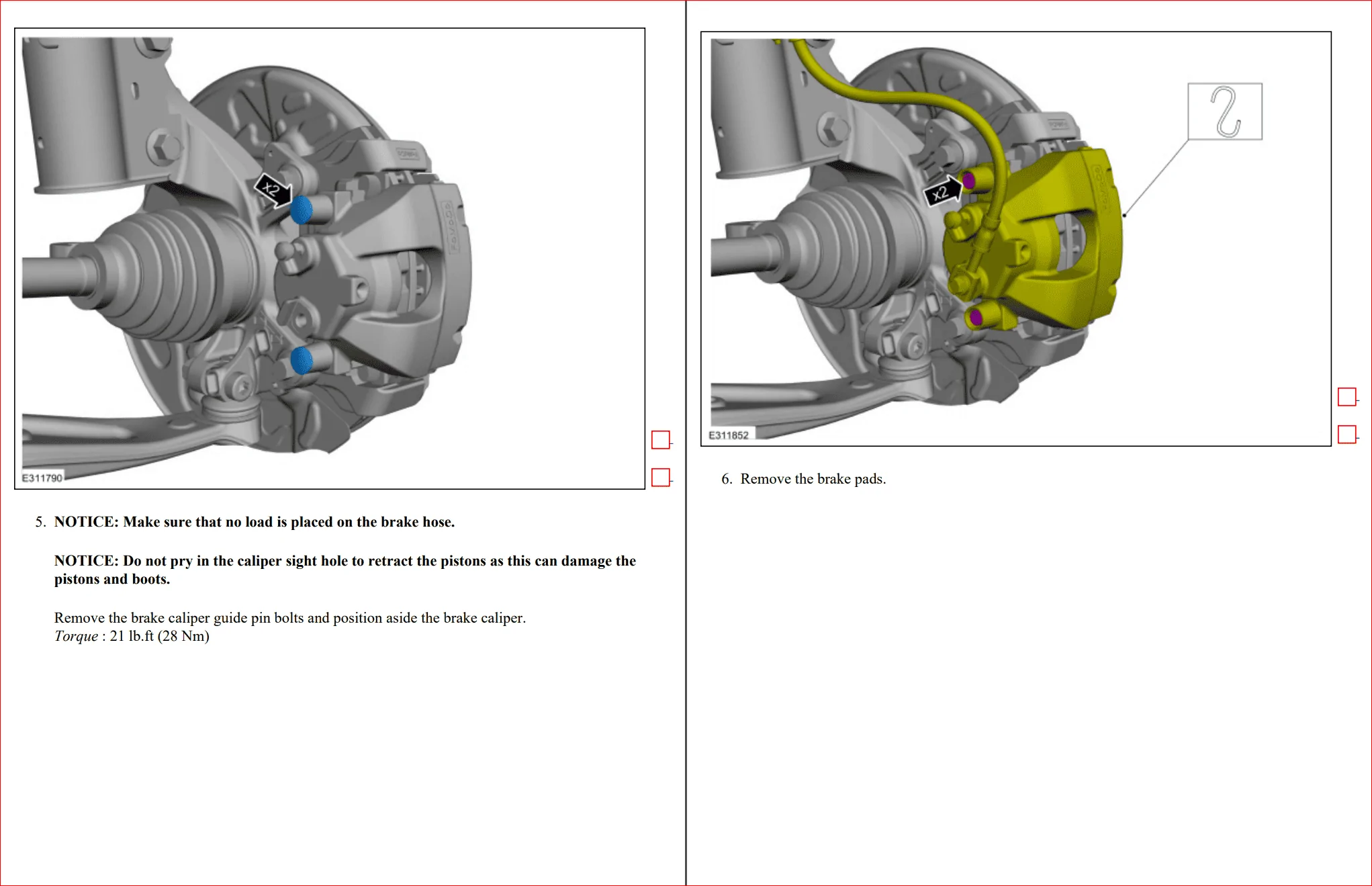 Ford Maverick Brake pad replacement process Front 002
