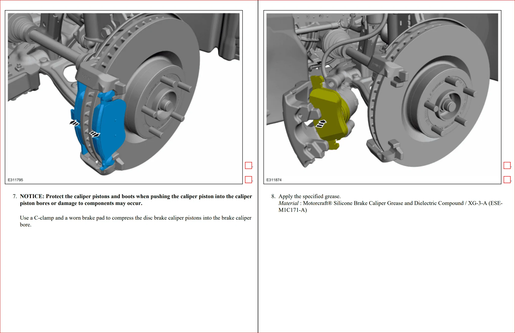 Ford Maverick Brake pad replacement process Front 003