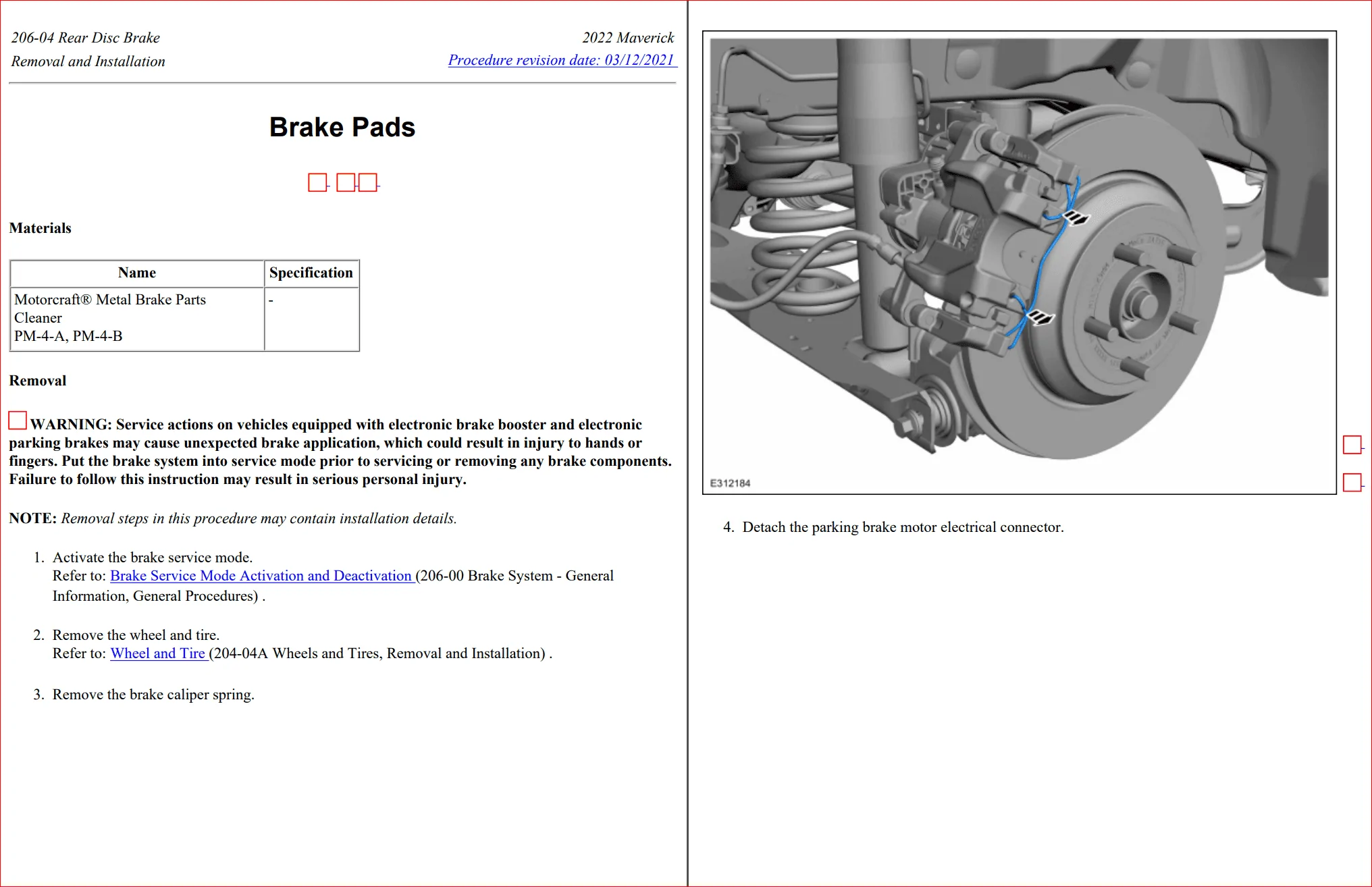 Ford Maverick Brake pad replacement process Rear 001