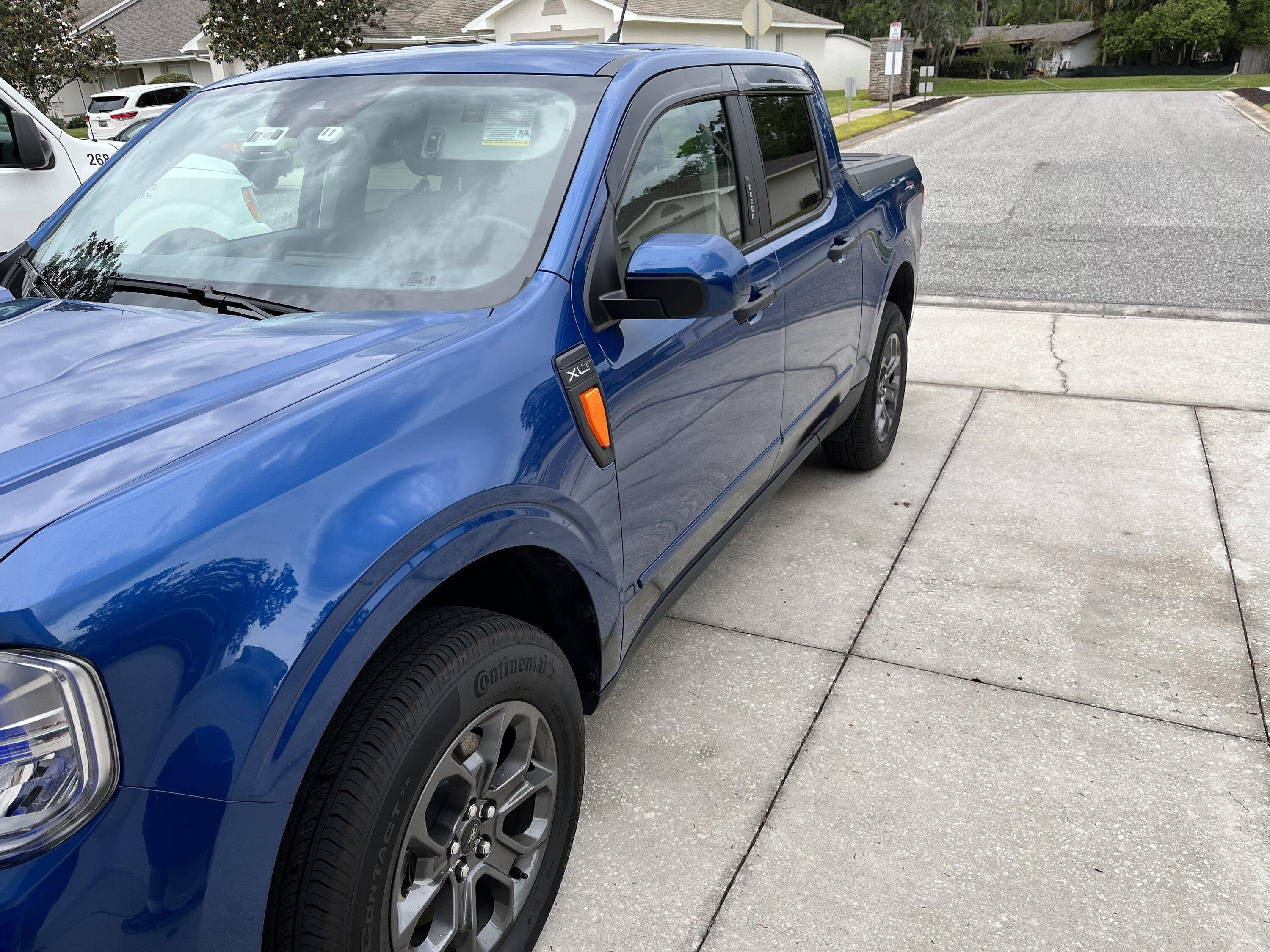 Ford Maverick Dawn Entreprises Body Side Molding - Low vs. High Positions IMG_1021