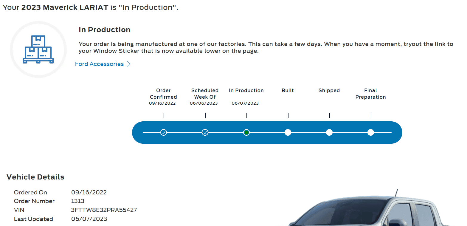 Ford Maverick Stuck in production? Screenshot 2023-06-26 213550