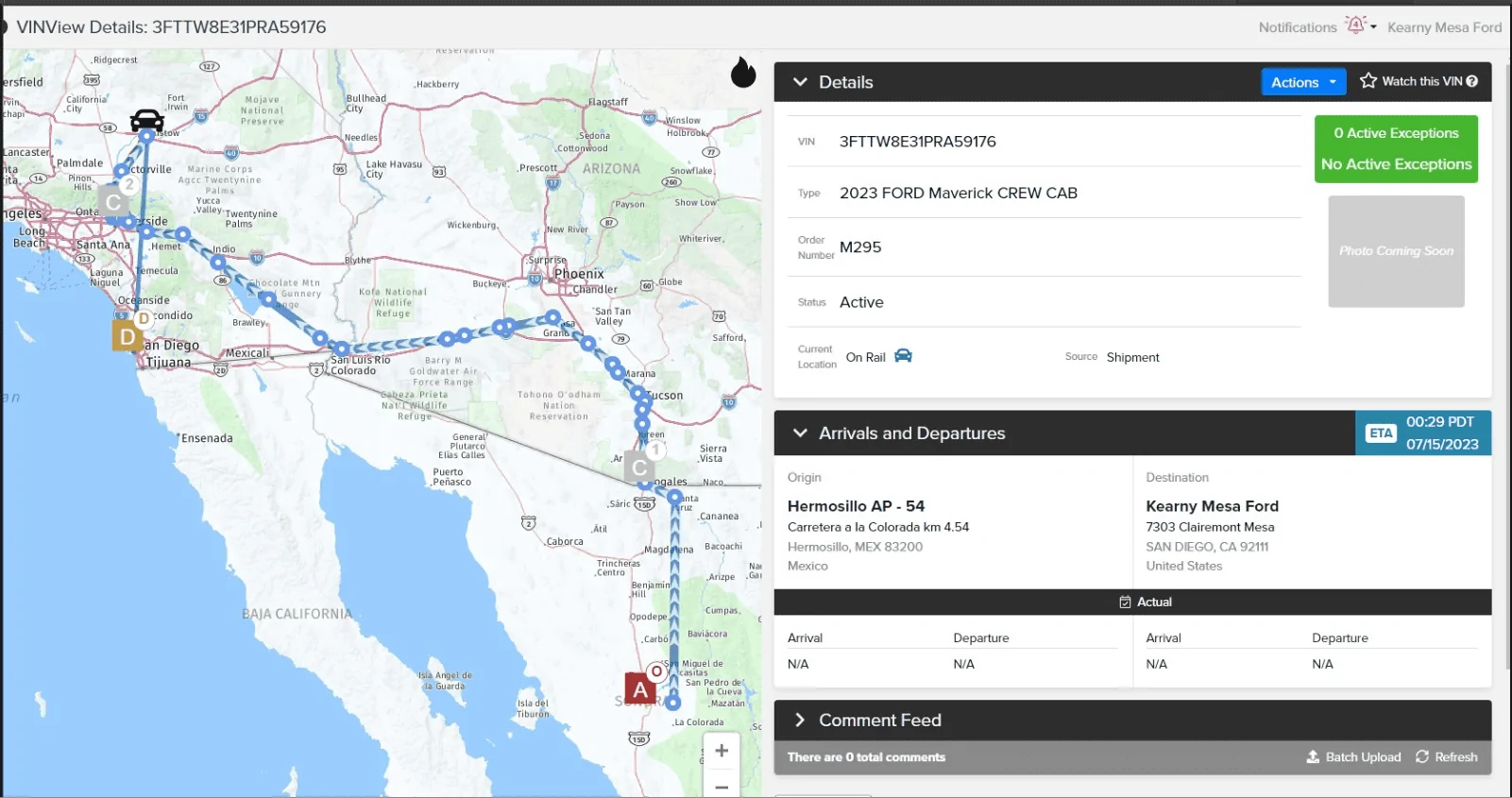 Ford Maverick How to track your order after it's shipped -- ETA and GPS Tracking! Screenshot 2023-06-26 165354