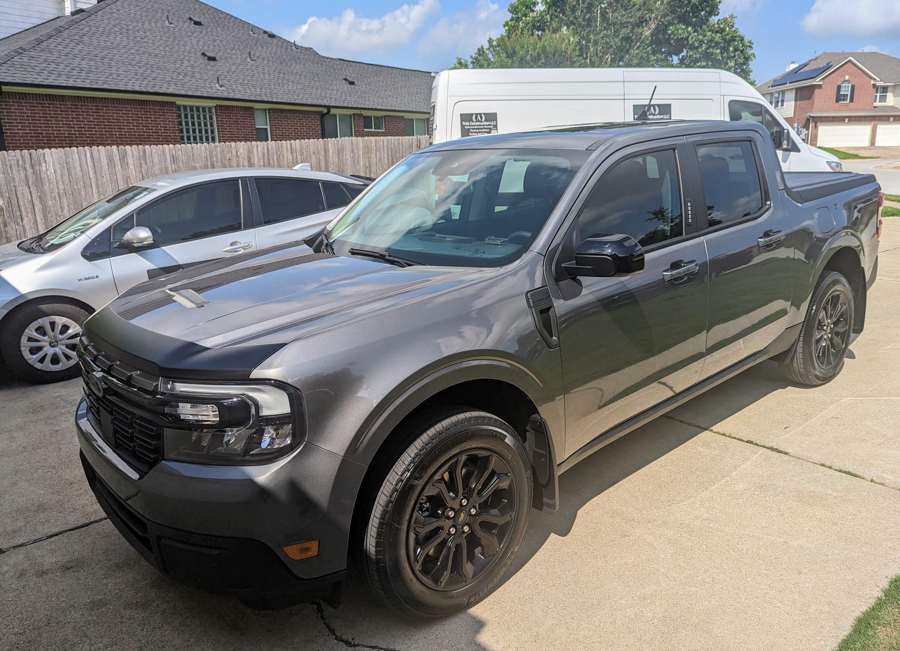 Ford Maverick Lariat w/BAP colors? Mav side view after ceramic tint and front hood protector June 23 2023