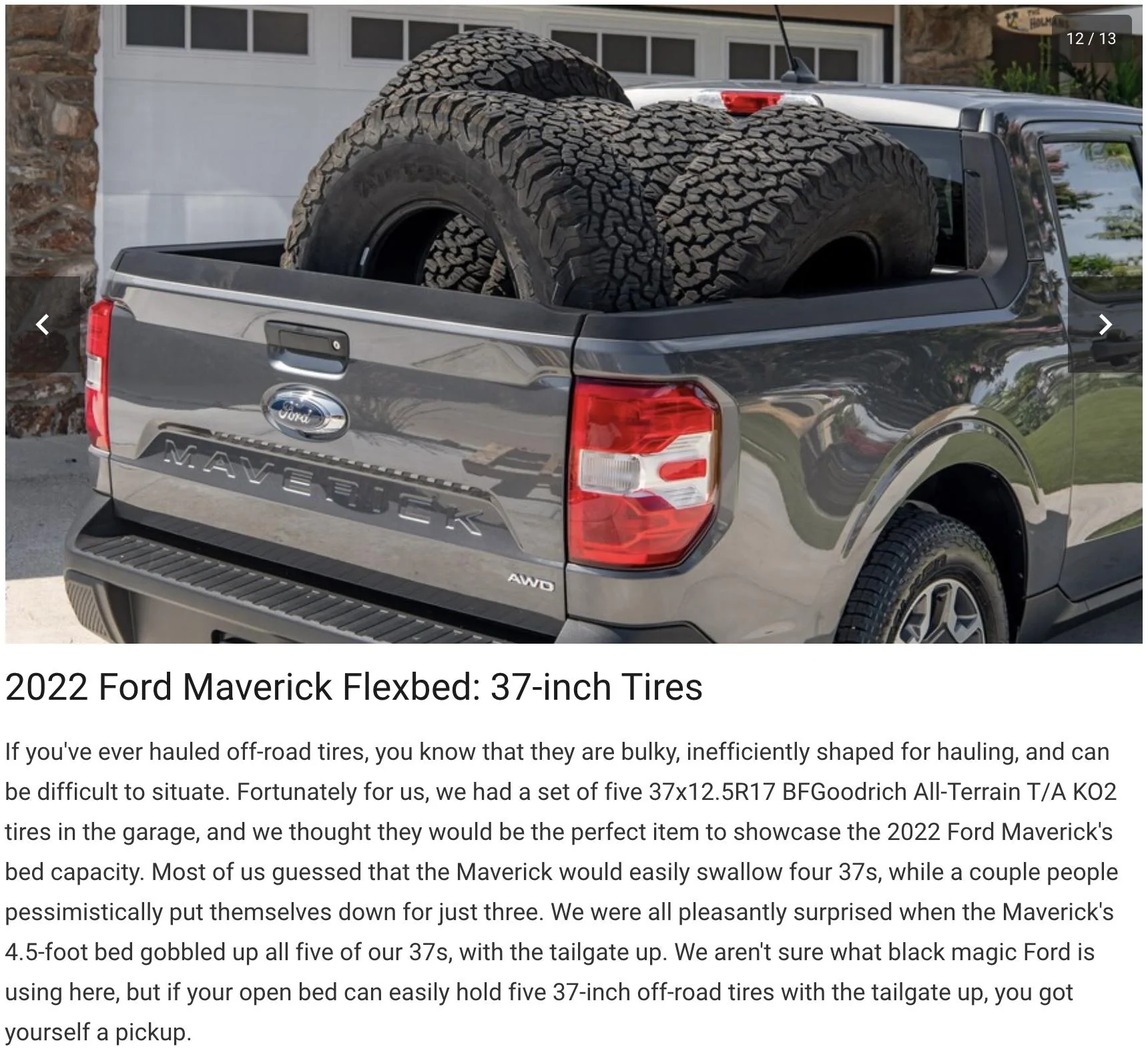 Ford Maverick Hauling tests: Maverick bed capacity: 37" tires, ladder, bikes, sleeping bag, coolers, plywood / drywall, ATV, etc Screen Shot 2021-10-09 at 6.47.52 PM