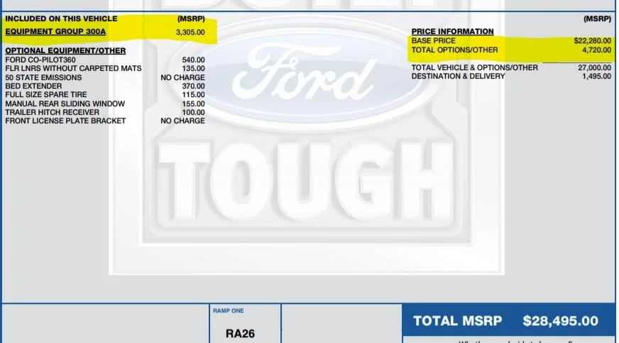 Ford Maverick How to read the Monroney window sticker - ?? Maverick Moroney