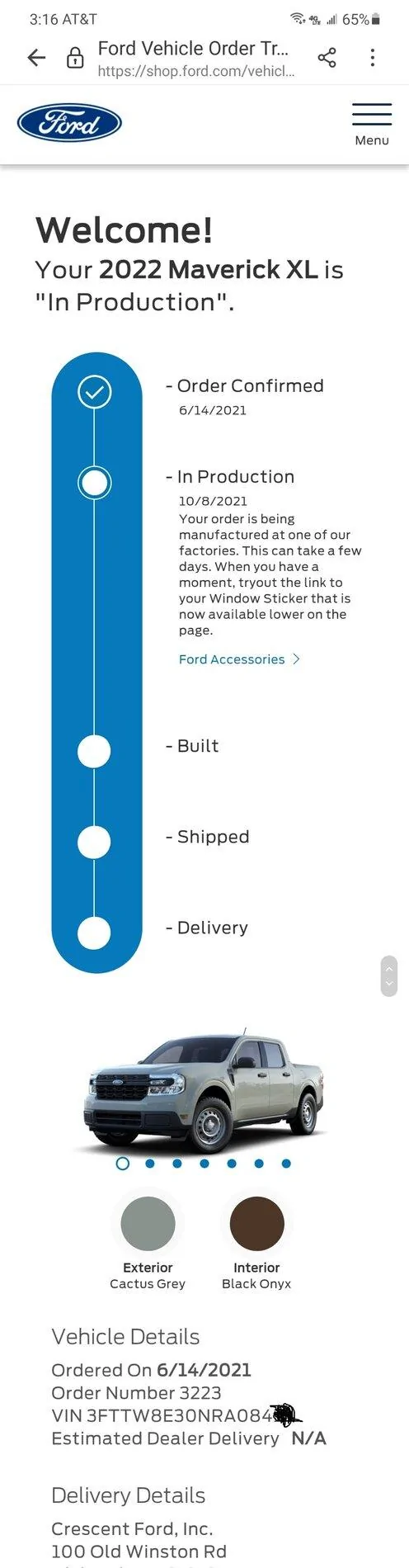 Ford Maverick 📒 Maverick Build Process Guide! - Window Sticker, Blend Date, Production Rotation Number, Built & Shipped Emails, Delivery Date Estimates & More inprod blkout