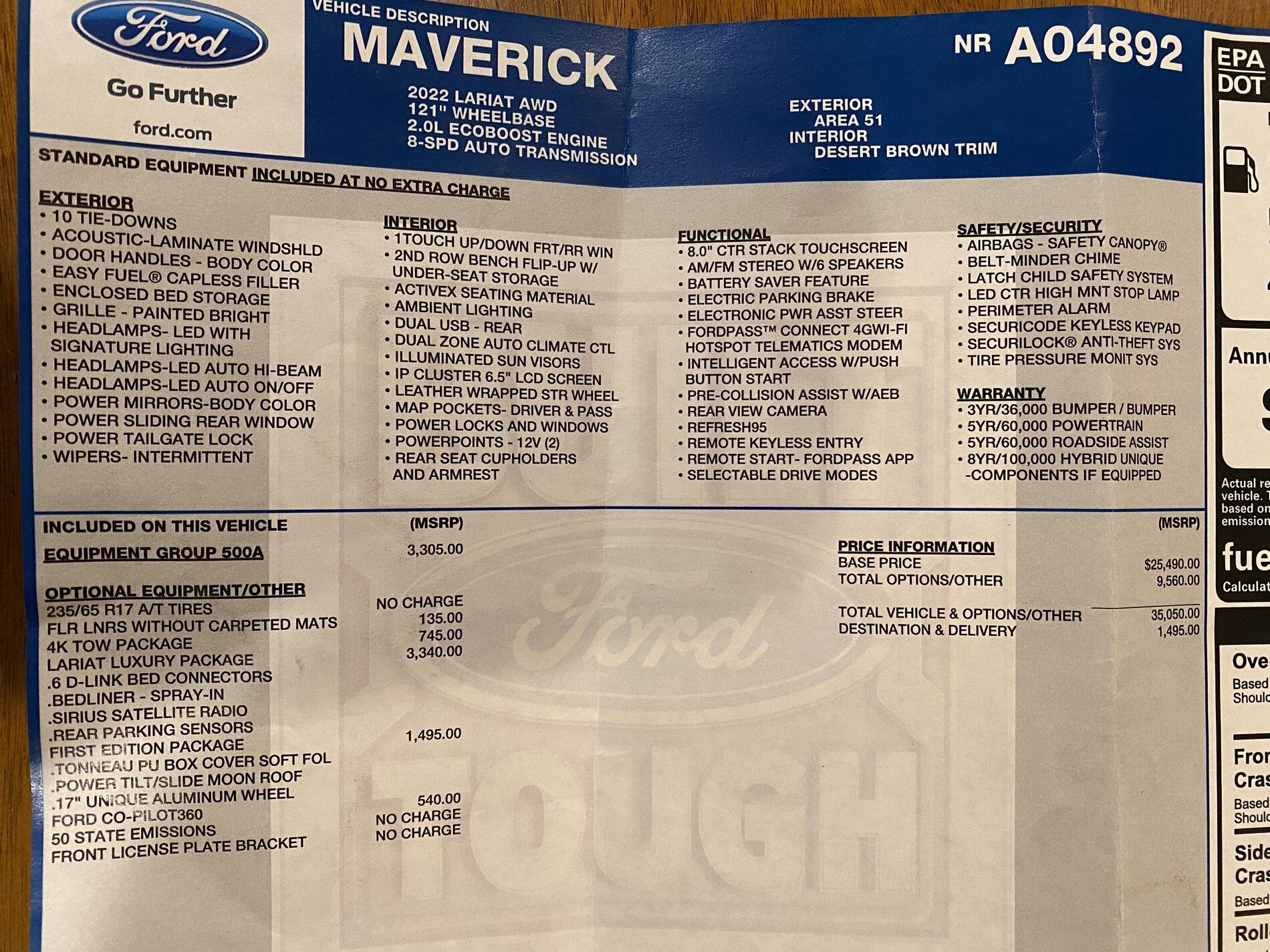 Ford Maverick My 2022 First Edition Maverick is home (long story) EEC47C14-B8F2-438D-83DF-E1A9AF93EE84
