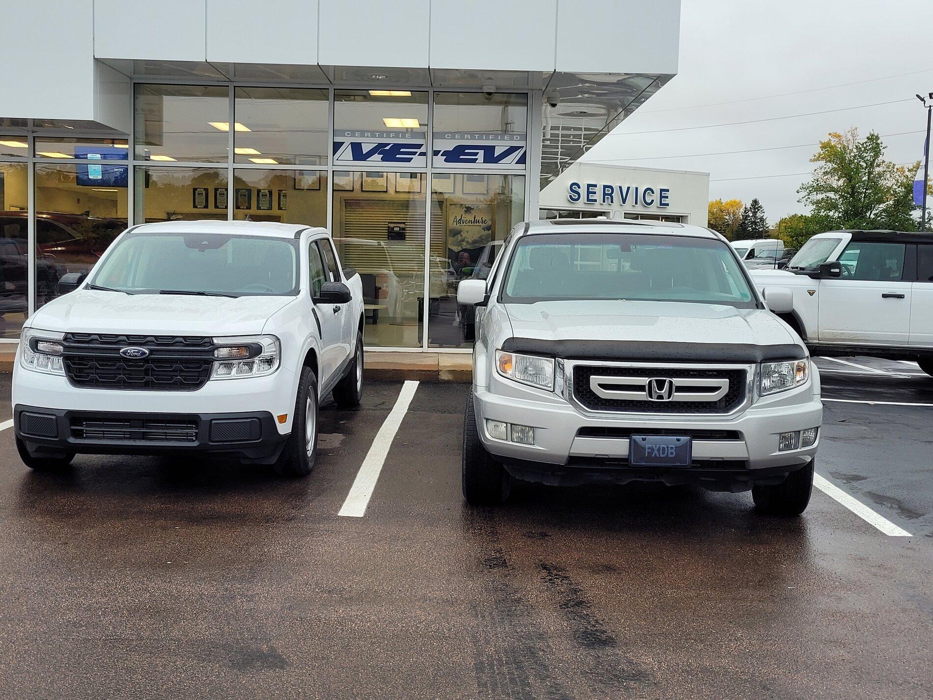 Ford Maverick Mav / Honda Ridgeline comparison pic 20211014_163456
