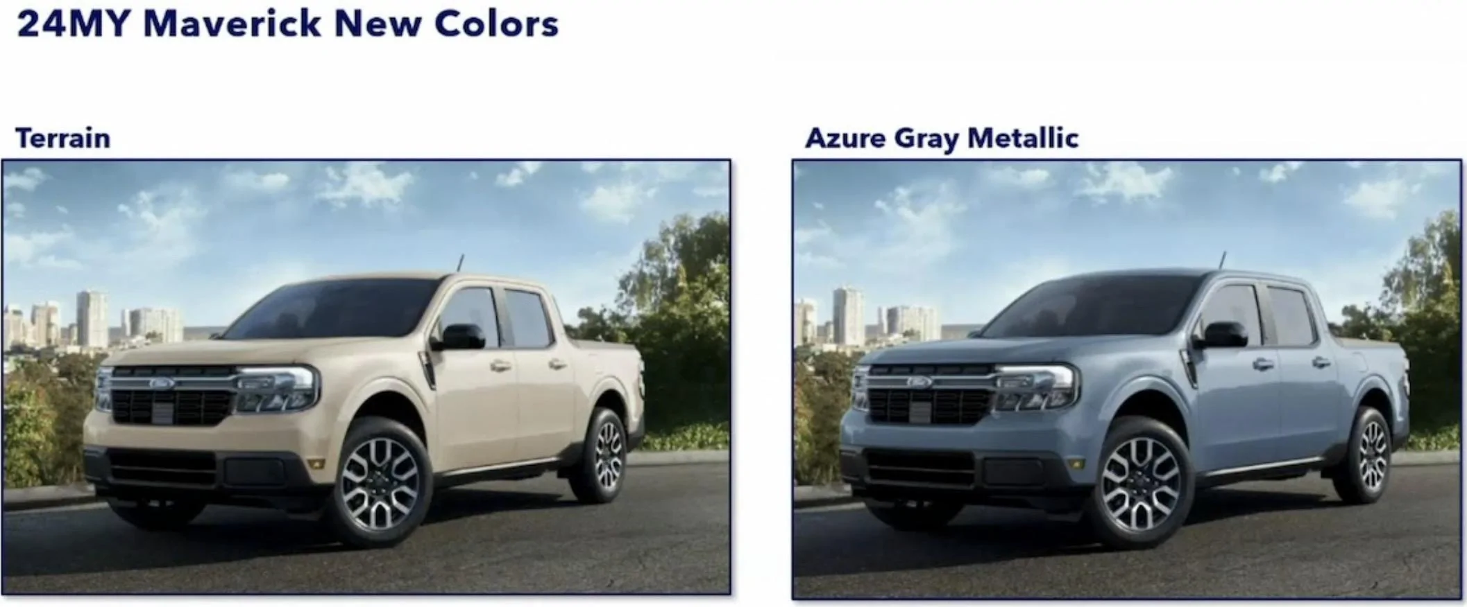 Ford Maverick 📣 2024 Maverick ordering & changes info! Price increases, new Terrain & Azure Gray colors, product changes, etc. 2024 Ford Maverick Terrain Azure Gray Metallic colors