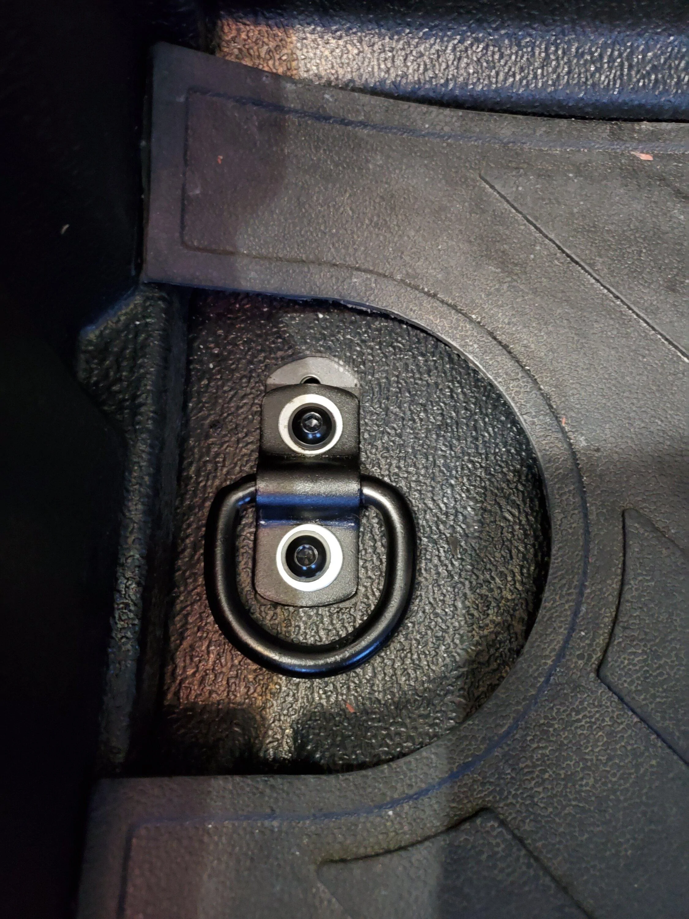 Ford Maverick Question about tapping holes in bed for tie downs?  Gas tank issue? 20230703_204629