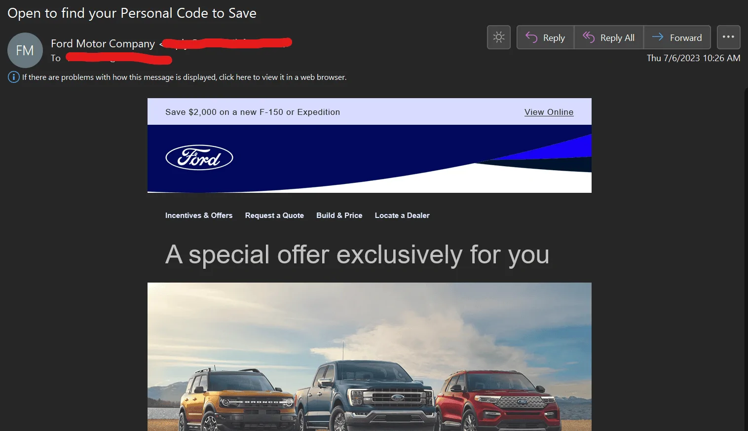 Ford Maverick Email from Ford... 1688774629252
