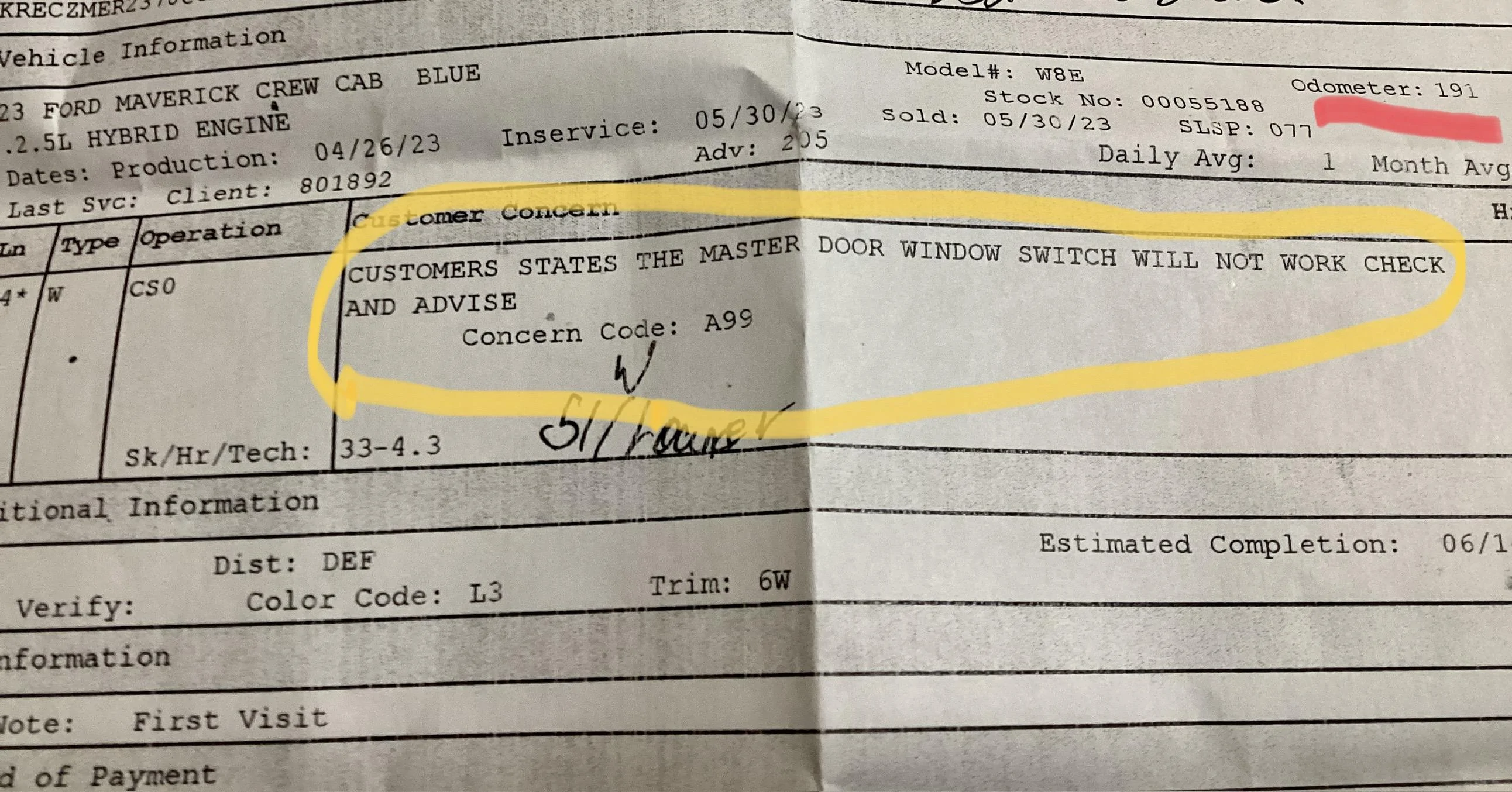 Ford Maverick First issue -- master window / mirror switch not working IMG_0369