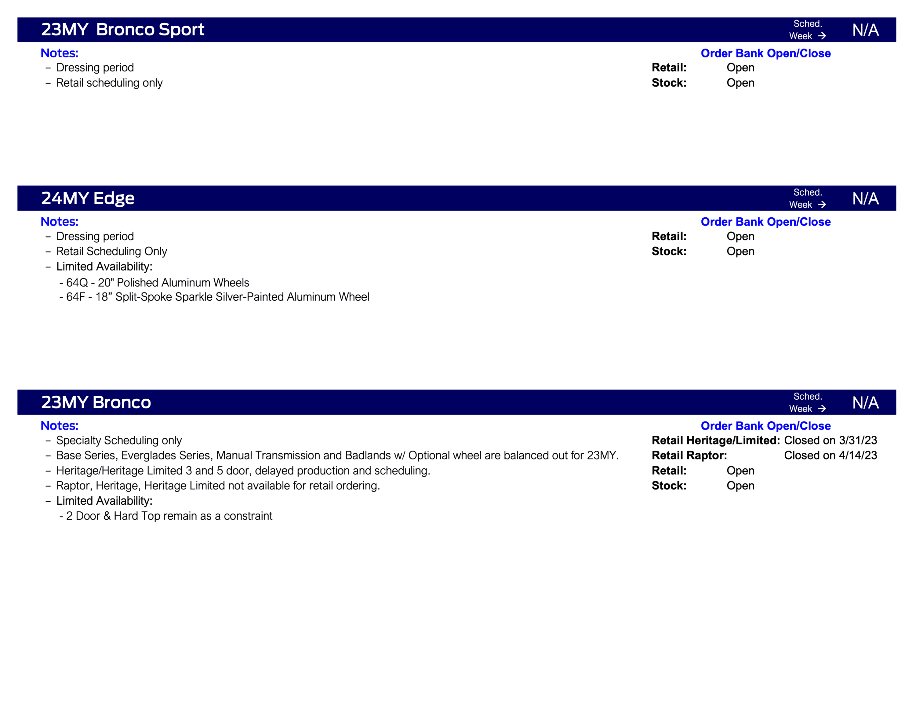 Ford Maverick Maverick Dressing Period + Retail Scheduling Only This Week (7/13/23) for Production Weeks 9/4 - 10/9 Ford Scheduling Information - 7.10.23-2
