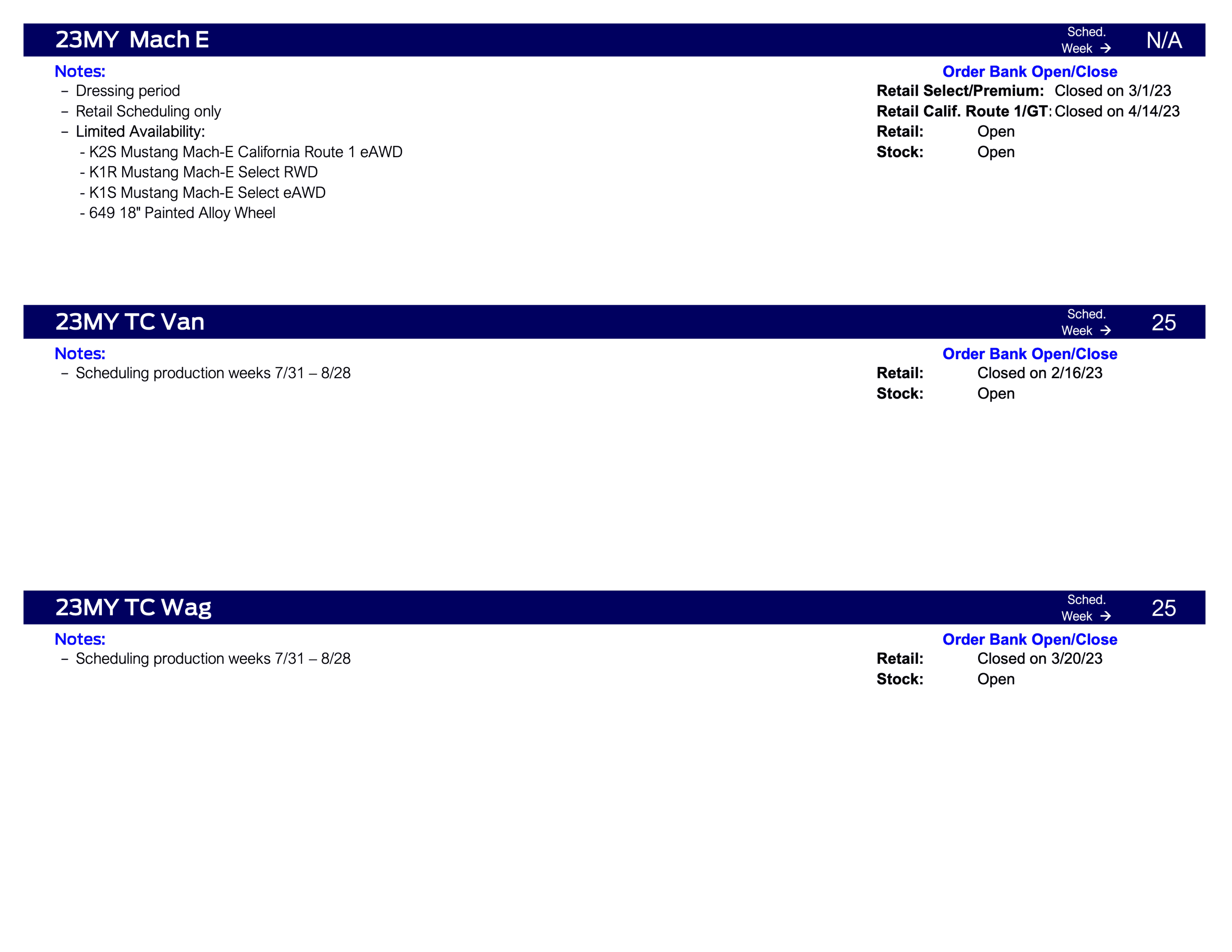 Ford Maverick Maverick Dressing Period + Retail Scheduling Only This Week (7/13/23) for Production Weeks 9/4 - 10/9 Ford Scheduling Information - 7.10.23-5