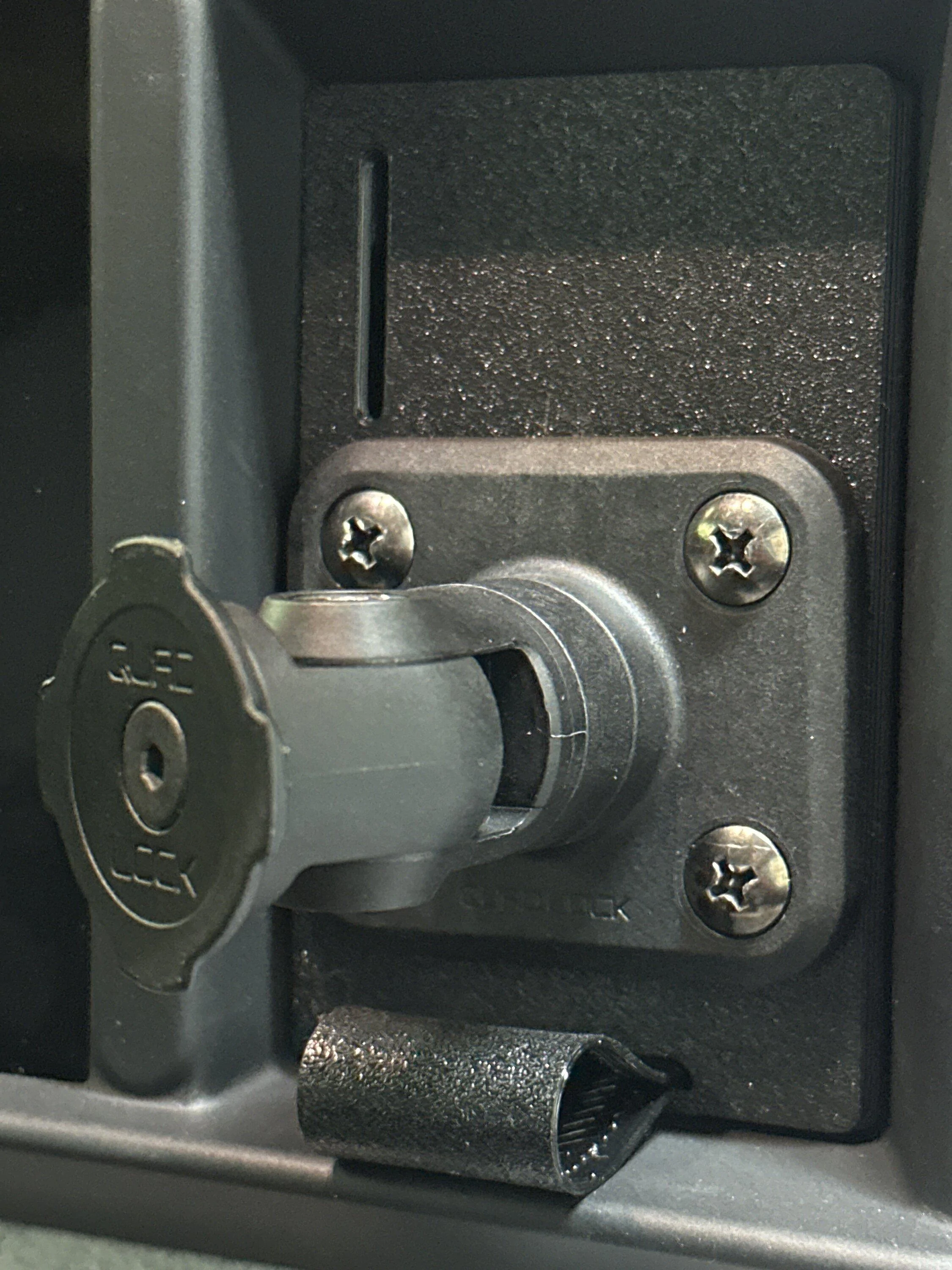 Ford Maverick DIY made quad Lock phone mount installed in dash cubby imag