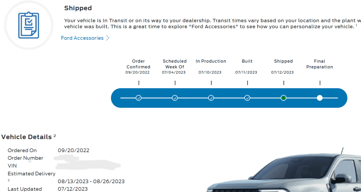 Ford Maverick Canadian order to delivery wait times Screenshot 2023-07-13 083459