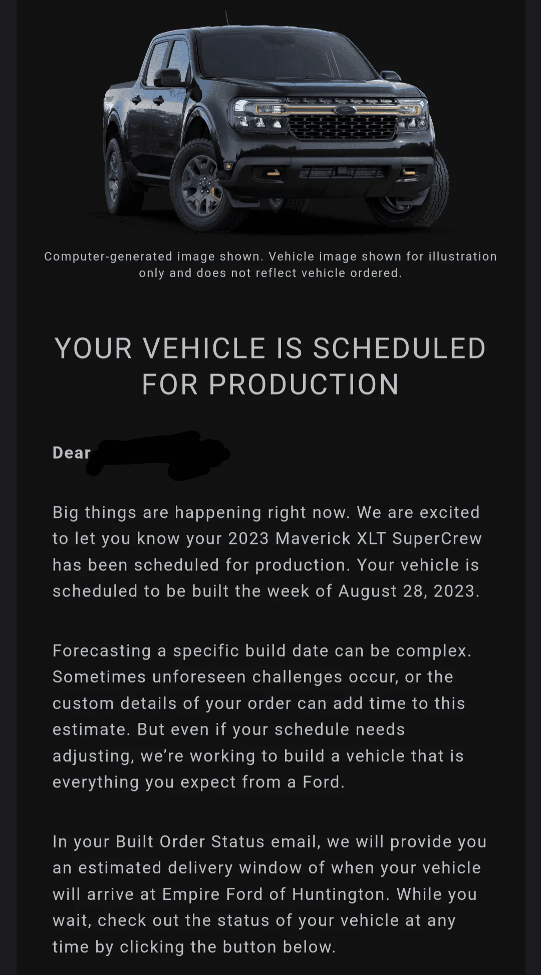 Ford Maverick 📬 7/13/23 Scheduling Email Received Group [EMAILS NOW ARRIVING] Screenshot_20230713-172012~2