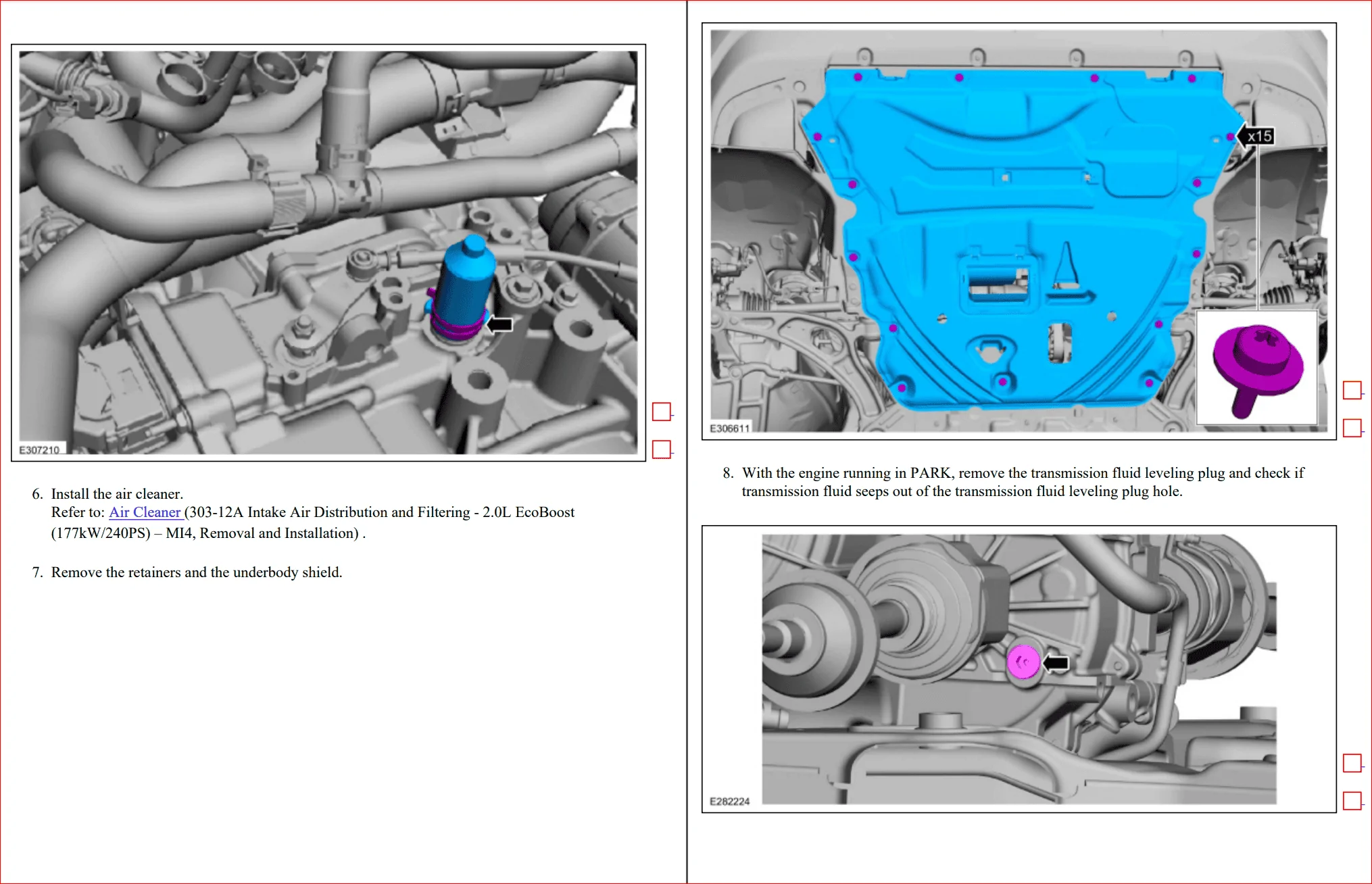Ford Maverick Transmission fluid check and service, with torque specs (per the Service Manual) check 002